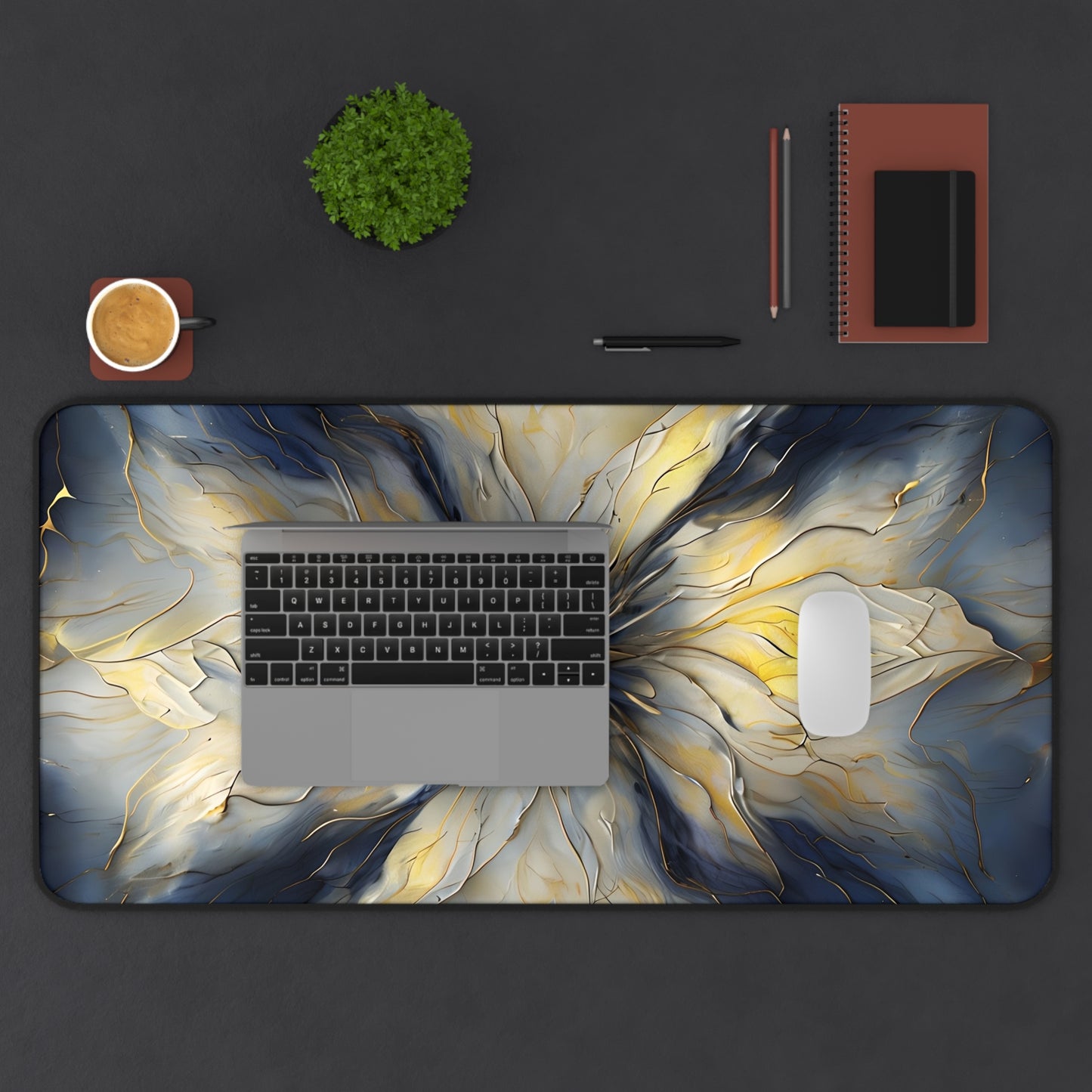 Luminous Petal Designer Desk Mat - Premium Office Desk Pad, 3 Sizes Available, Artistic Workspace Protection