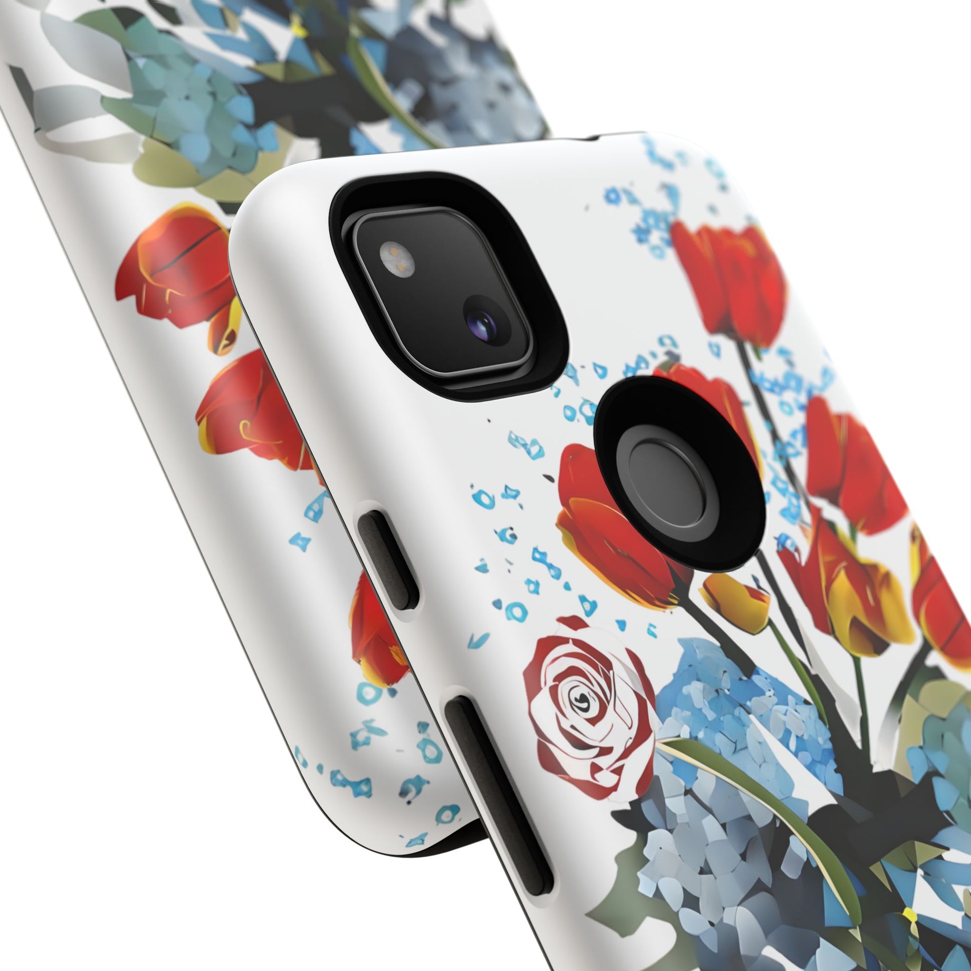 Bouquet Brilliance - Artistic Floral Google Pixel 4a Tough Phone Case - Vibrant Tulip, Rose & Hydrangea Design