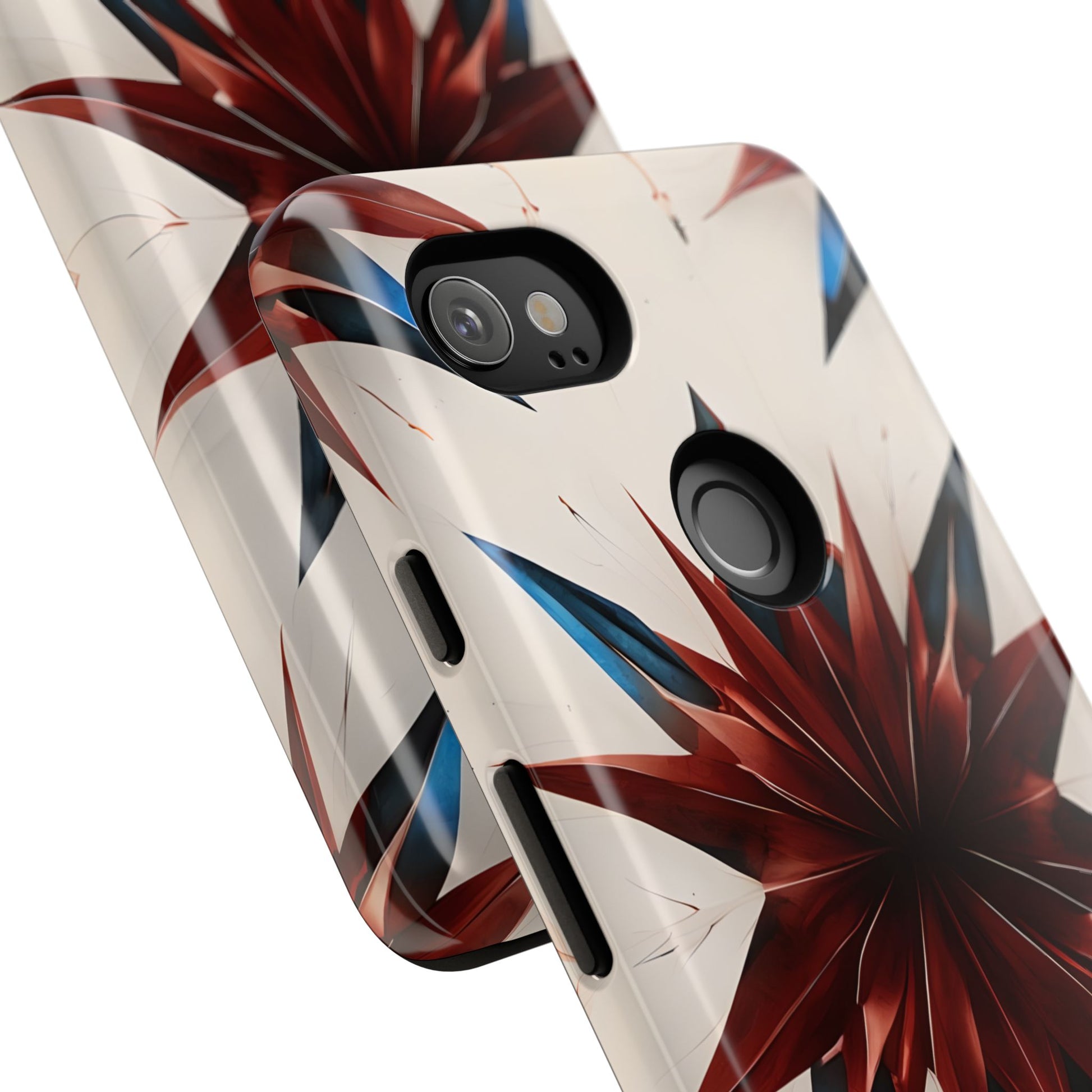 Garnet Starburst - Kaleidoscope Collection Gemstone Floral - Google Pixel 2XL Tough Phone Case - Floral Burst Design