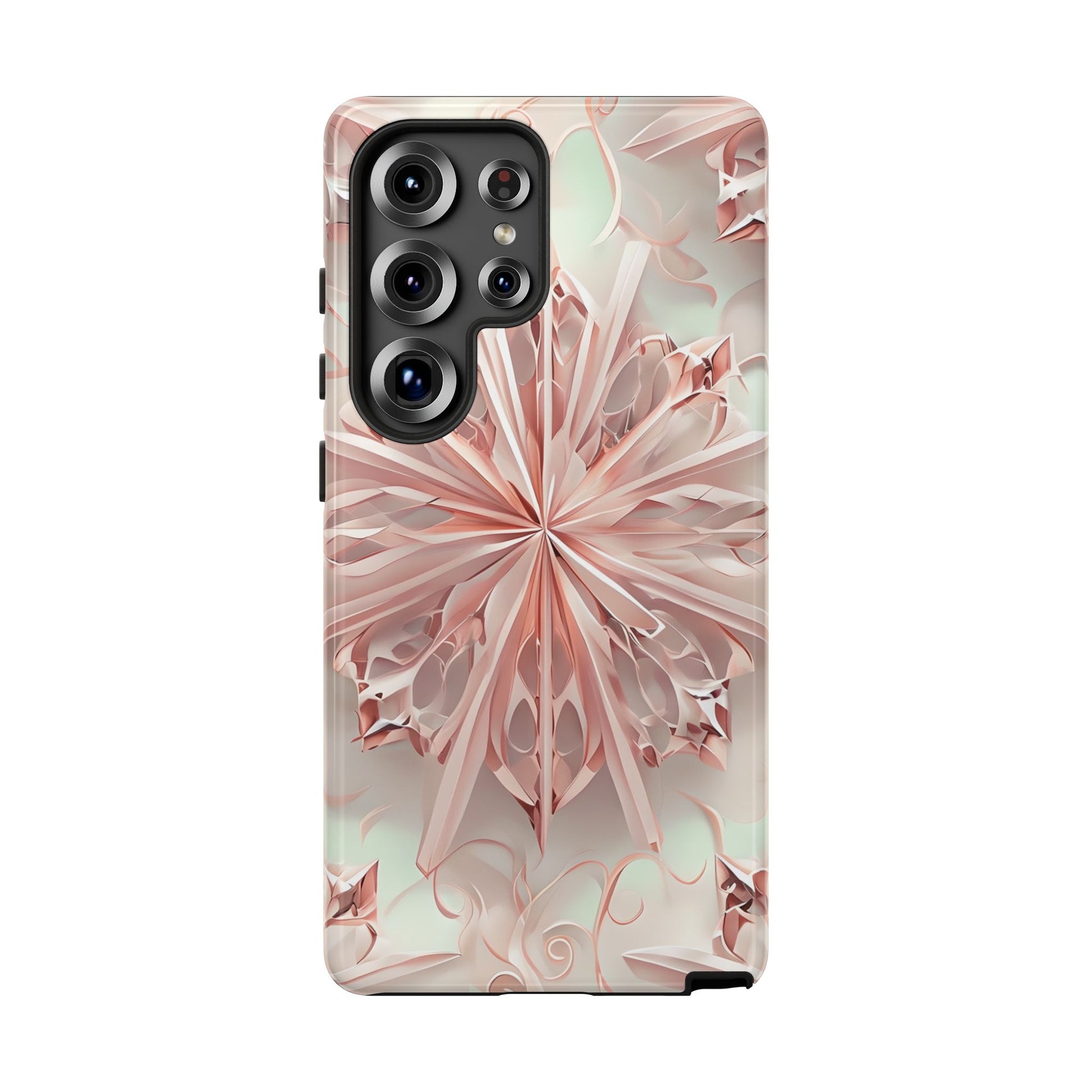 Blush Frost from our Kaleidoscope Collection - Samsung Galaxy S25 Ultra tough case - Soft Pink Geometric Floral Design