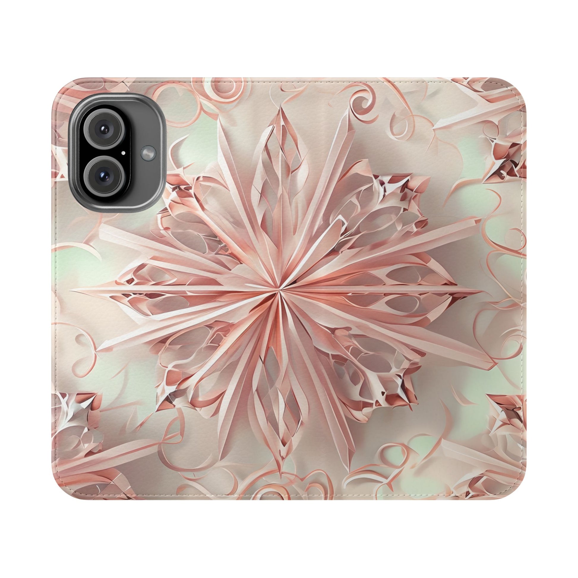 Blush Frost - Abstract Wallet Phone Case for iPhone 16