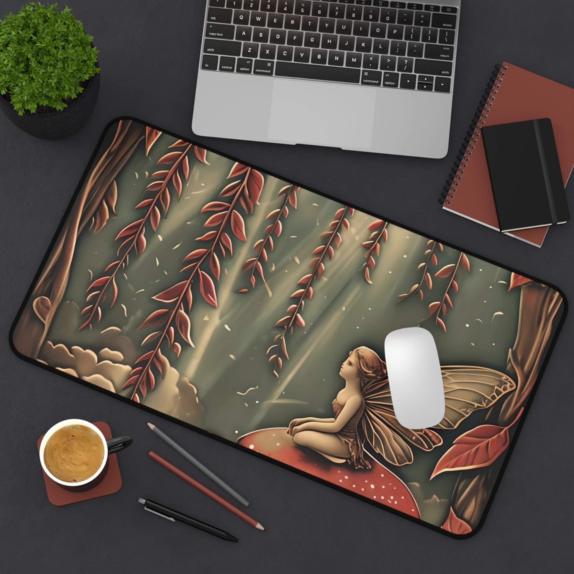 Willow Whisper Designer Desk Mat - Premium Office Desk Pad, 3 Sizes Available, Artistic Workspace Protection