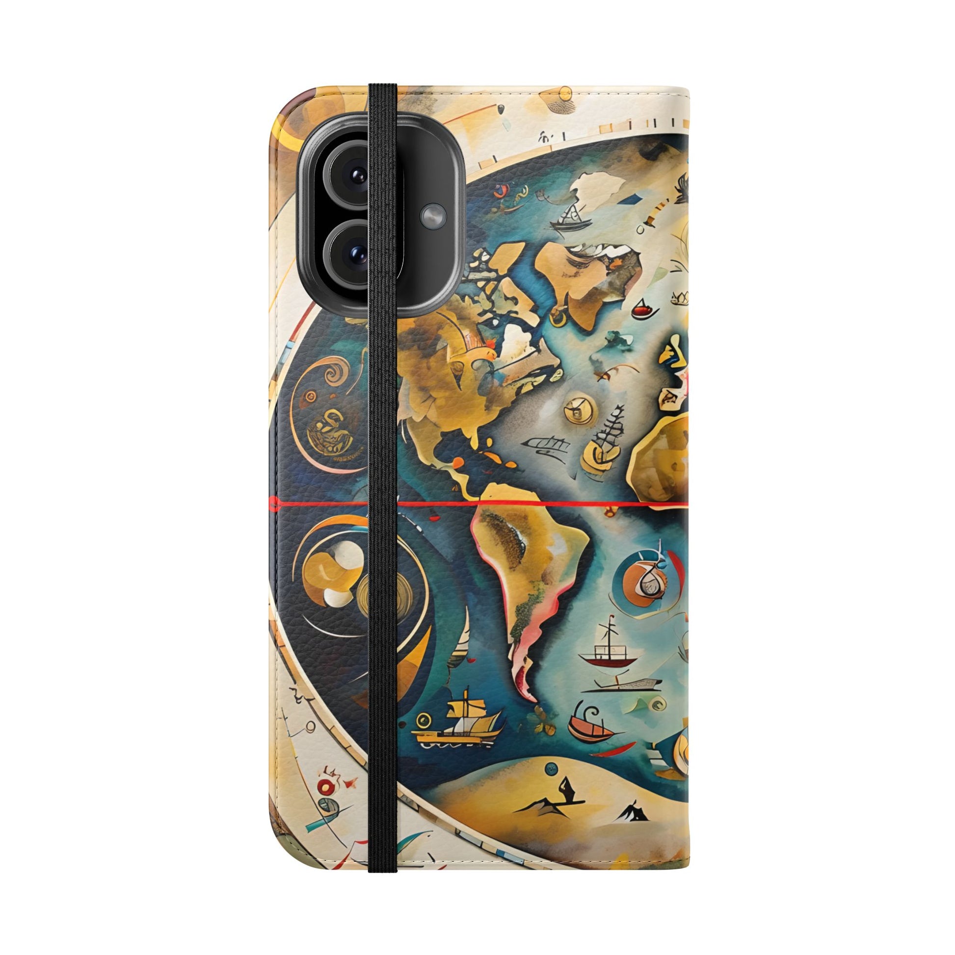 Celestial Map - Vintage-Inspired Phone Wallet Case for iPhone 16 Plus