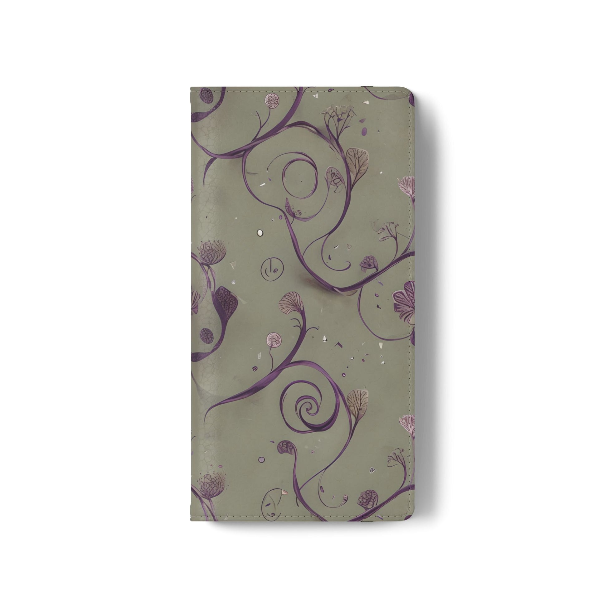 Twilight Thistle Bloom Wallet Phone Case - Elegant Purple Floral Vine Flip Cover for Samsung Galaxy S21 Plus