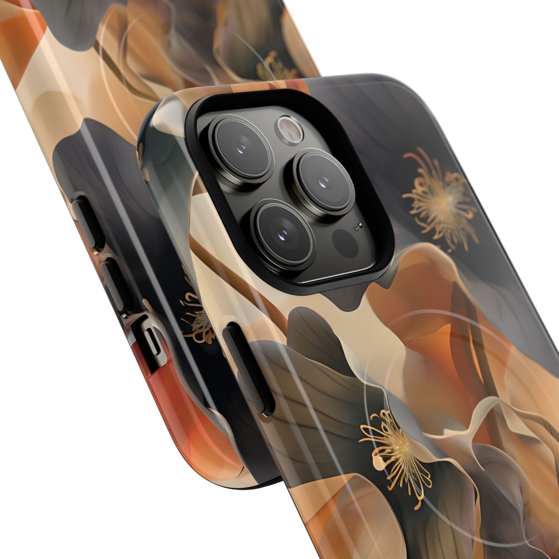Autumn Ember - Moody Floral Art iPhone 14 Pro Max MagSafe Phone Case -Warm Earthy Botanical Design