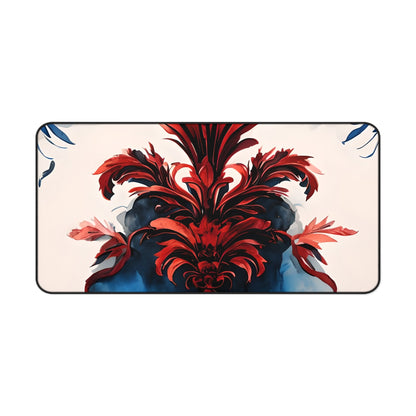Crimson Plume Desk Mat - Premium Office Desk Pad, 3 Sizes Available, Artistic Workspace Protection