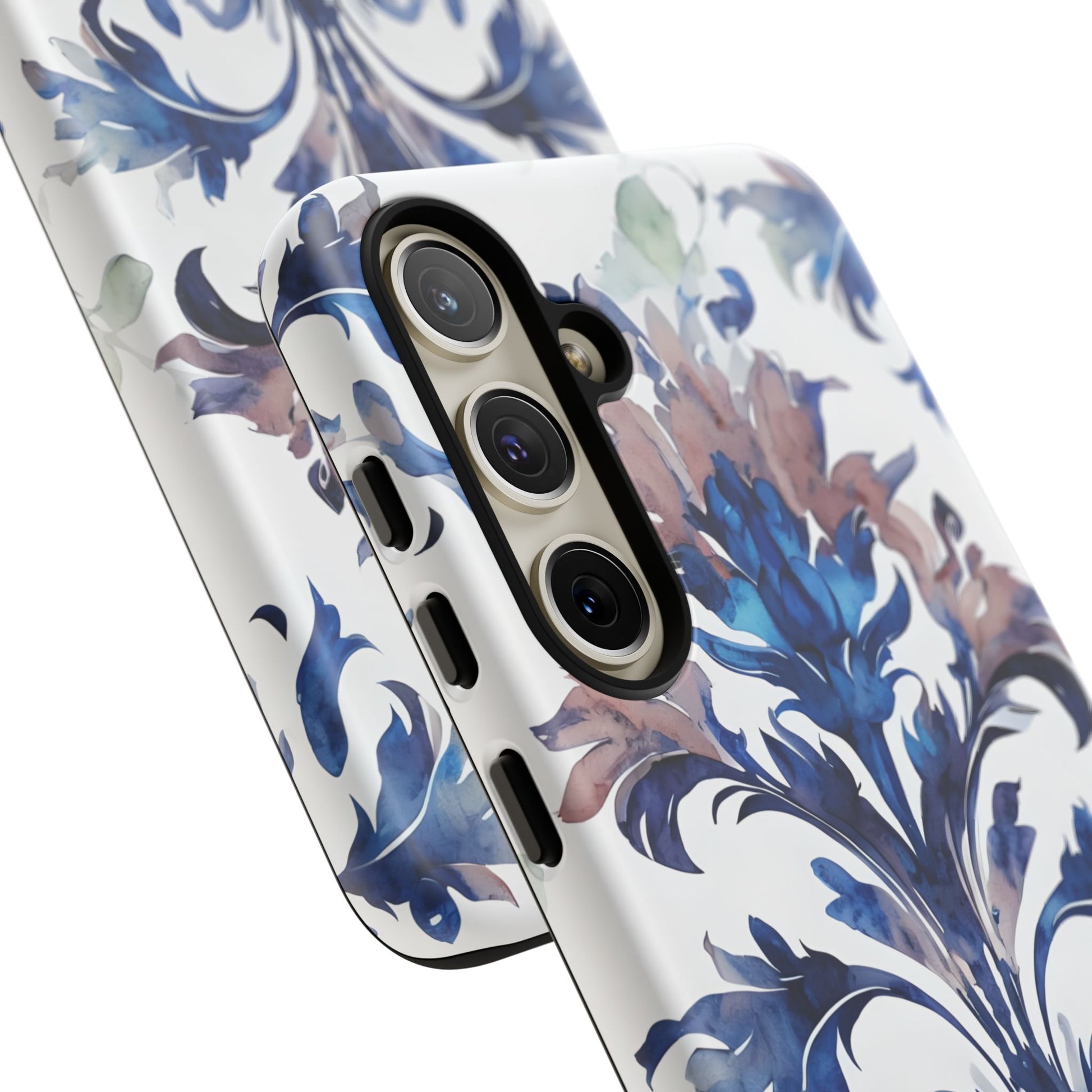 Delft Reverie - Elegant Blue & White Samsung S24 Plus Tough Phone Case - Dutch Delftware-Inspired Floral Design