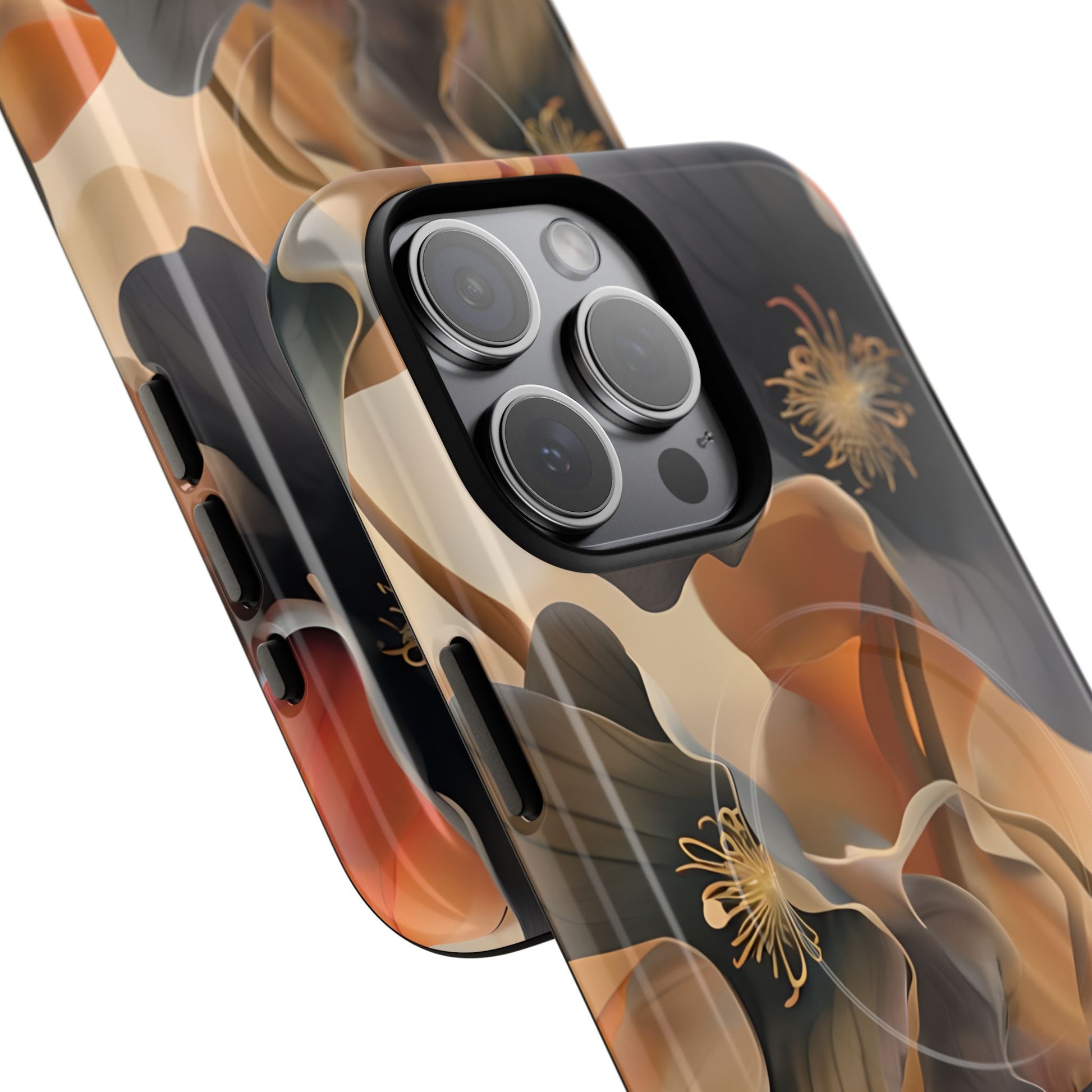 Autumn Ember - Moody Floral Art iPhone 15 Pro Max MagSafe Phone Case -Warm Earthy Botanical Design