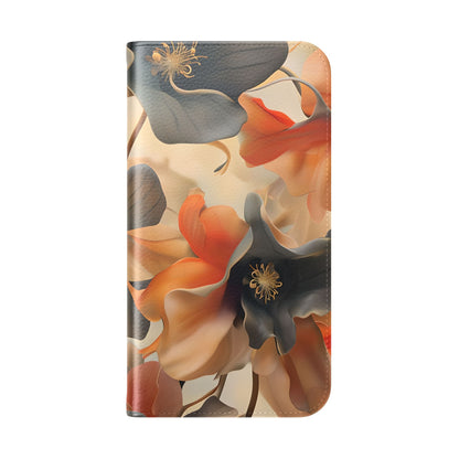 Autumn Ember Wallet Phone Case - Modern Primary Color Design - Flip Cover for iPhone
