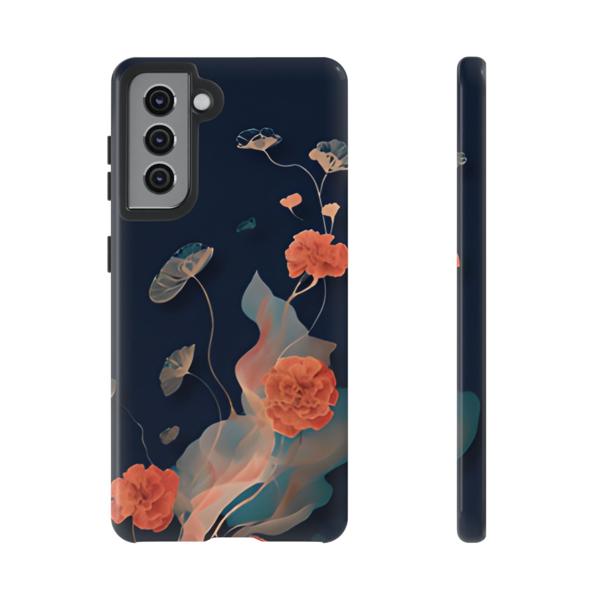 Lotus Reverie - Elegant Artistic Floral Samsung Galaxy S21 Tough Phone Case - Painterly Lotus Blossom Design