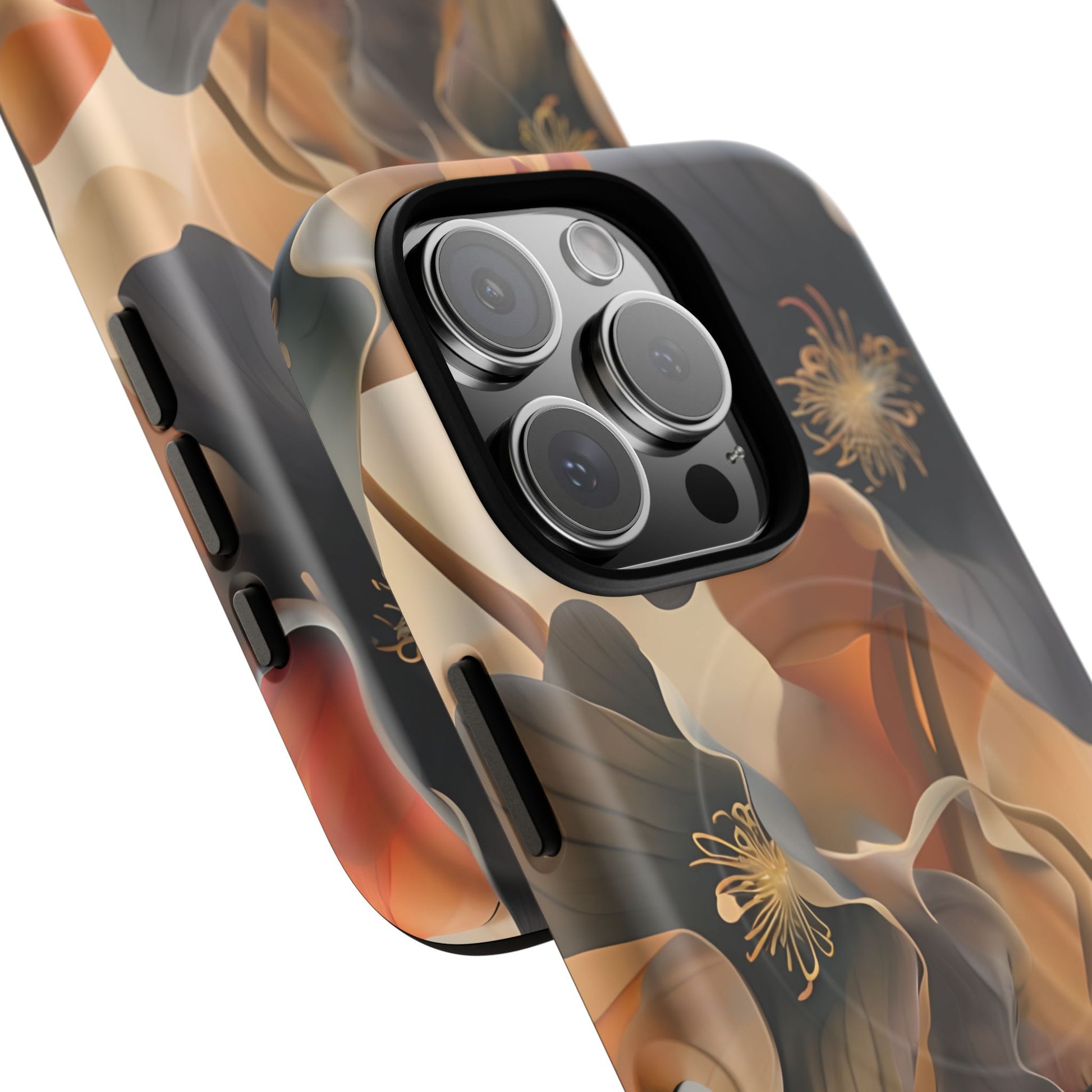 Autumn Ember - Moody Floral Art iPhone 16 Pro MagSafe Phone Case -Warm Earthy Botanical Design