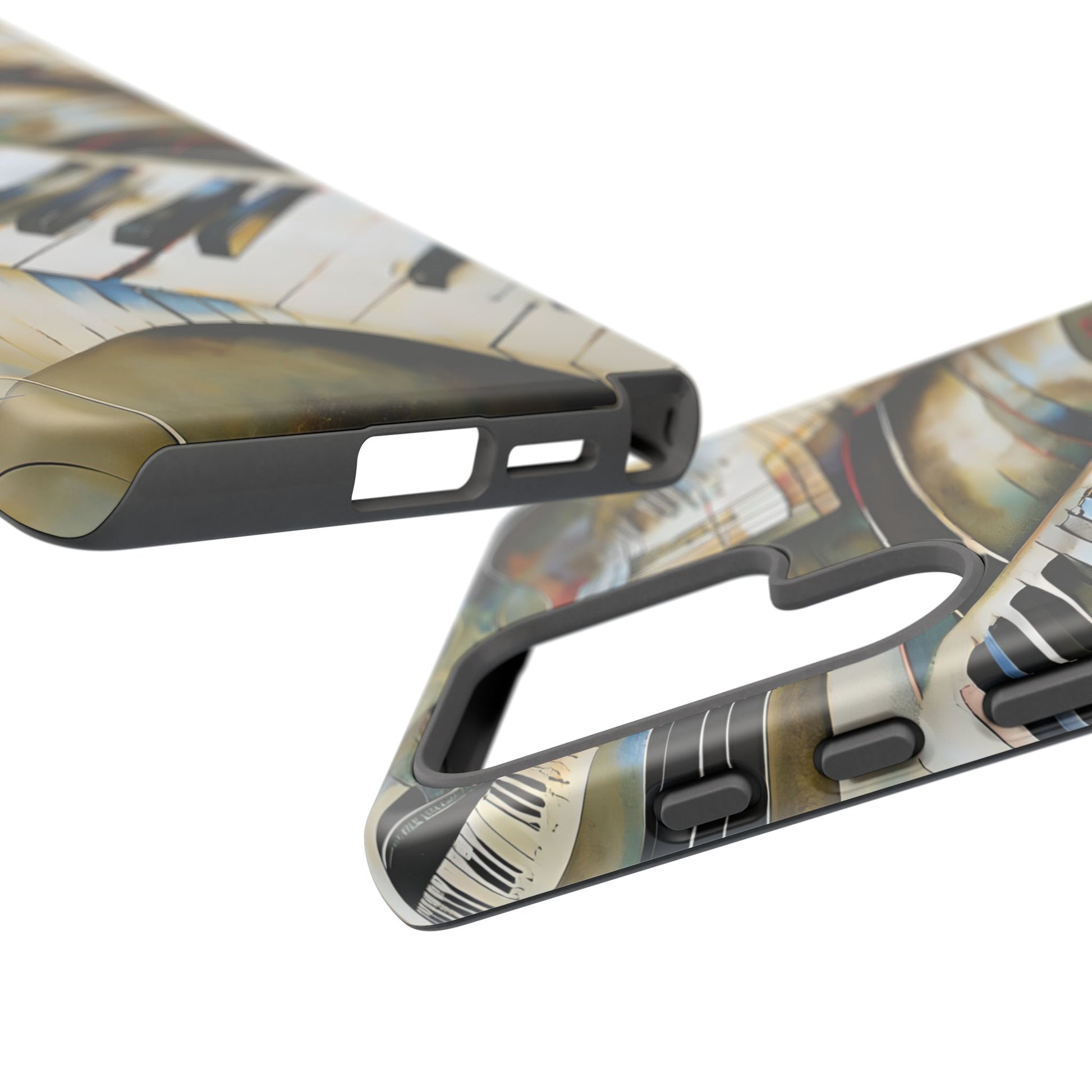 Ivory Cascade Abstract Keyboard Music Tough Case for Samsung Galaxy S25 Ultra - Shockproof Phone Cover