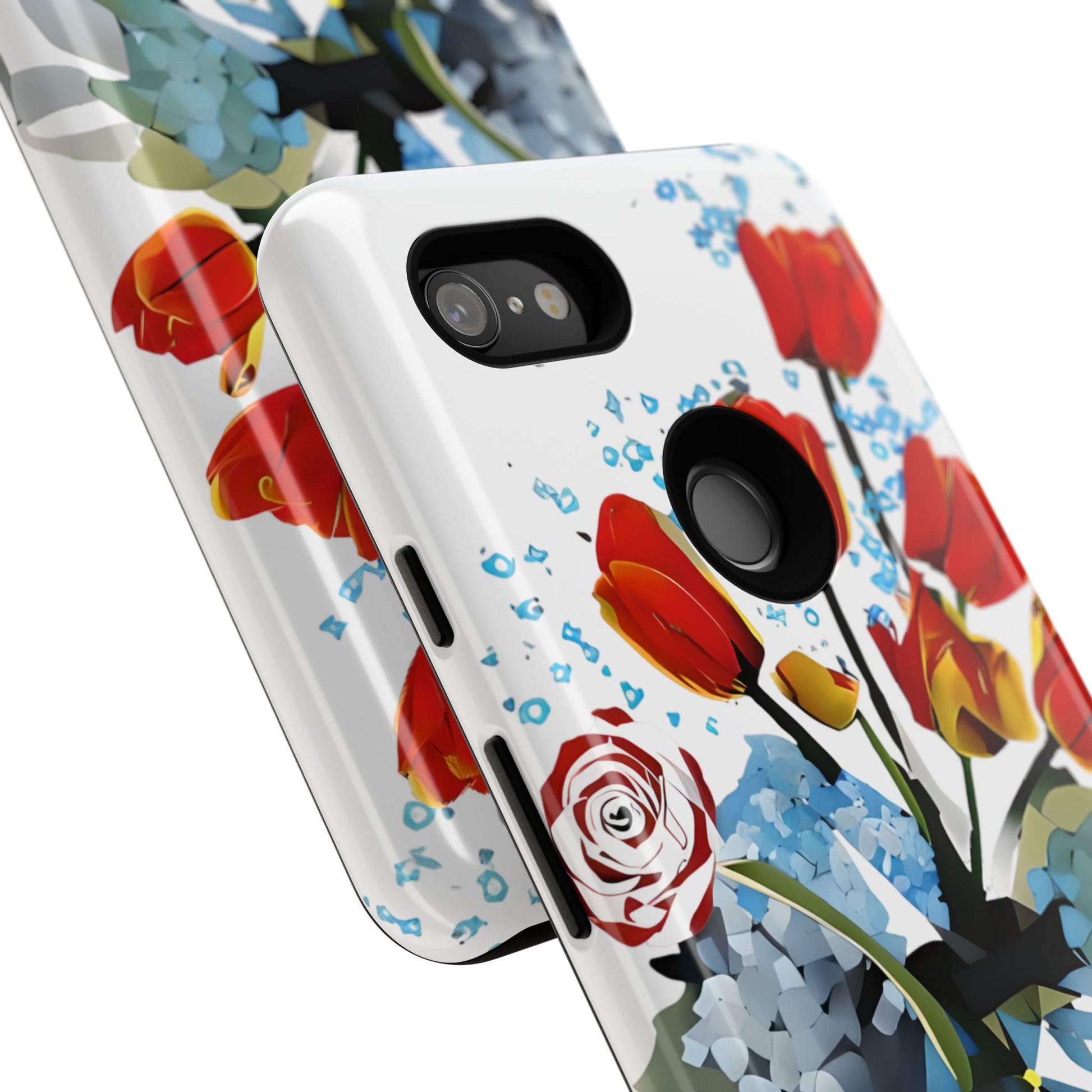 Bouquet Brilliance - Artistic Floral Google Pixel 3XL Tough Phone Case - Vibrant Tulip, Rose & Hydrangea Design