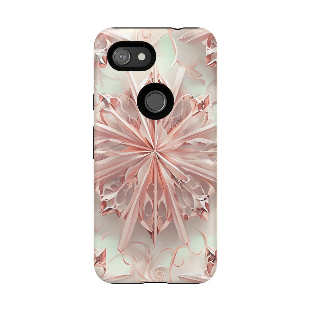 Blush Frost from our Kaleidoscope Collection - Google Pixel 3a tough case - Soft Pink Geometric Floral Design