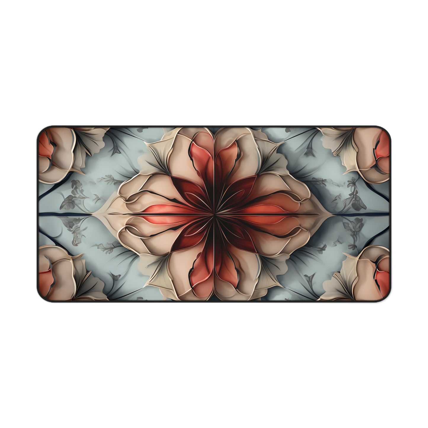 Ember Bloom Designer Desk Mat - Premium Office Desk Pad, 3 Sizes Available, Symmetrical Botanical Workspace Protection