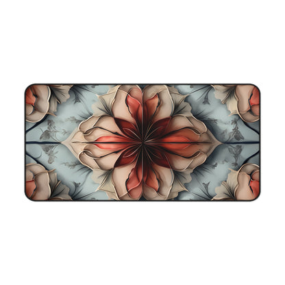 Ember Bloom Designer Desk Mat - Premium Office Desk Pad, 3 Sizes Available, Symmetrical Botanical Workspace Protection