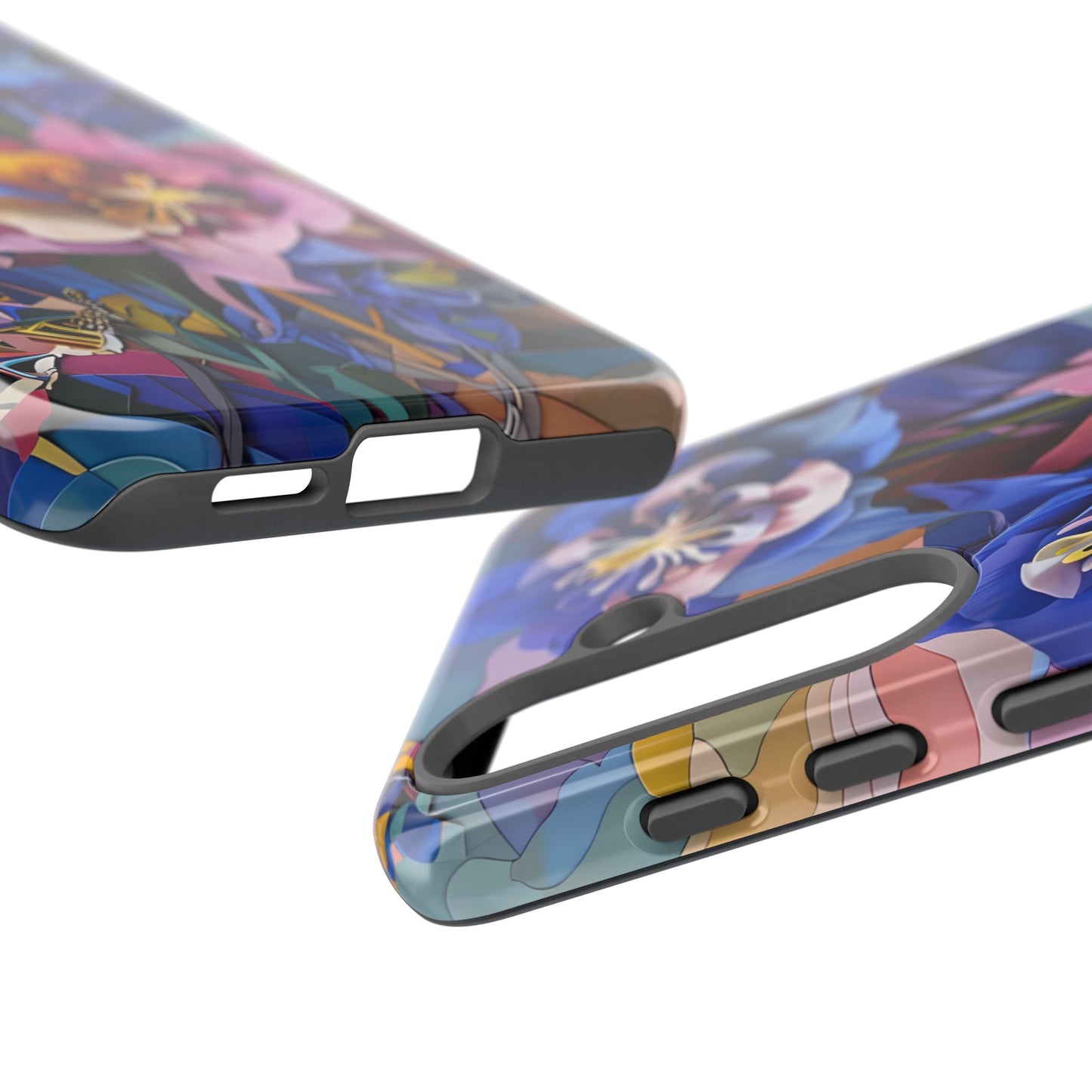 Blue Columbine Carnivale - Artistic Floral & Butterfly Samsung Ultra Tough Phone Case - Vibrant Botanical Design