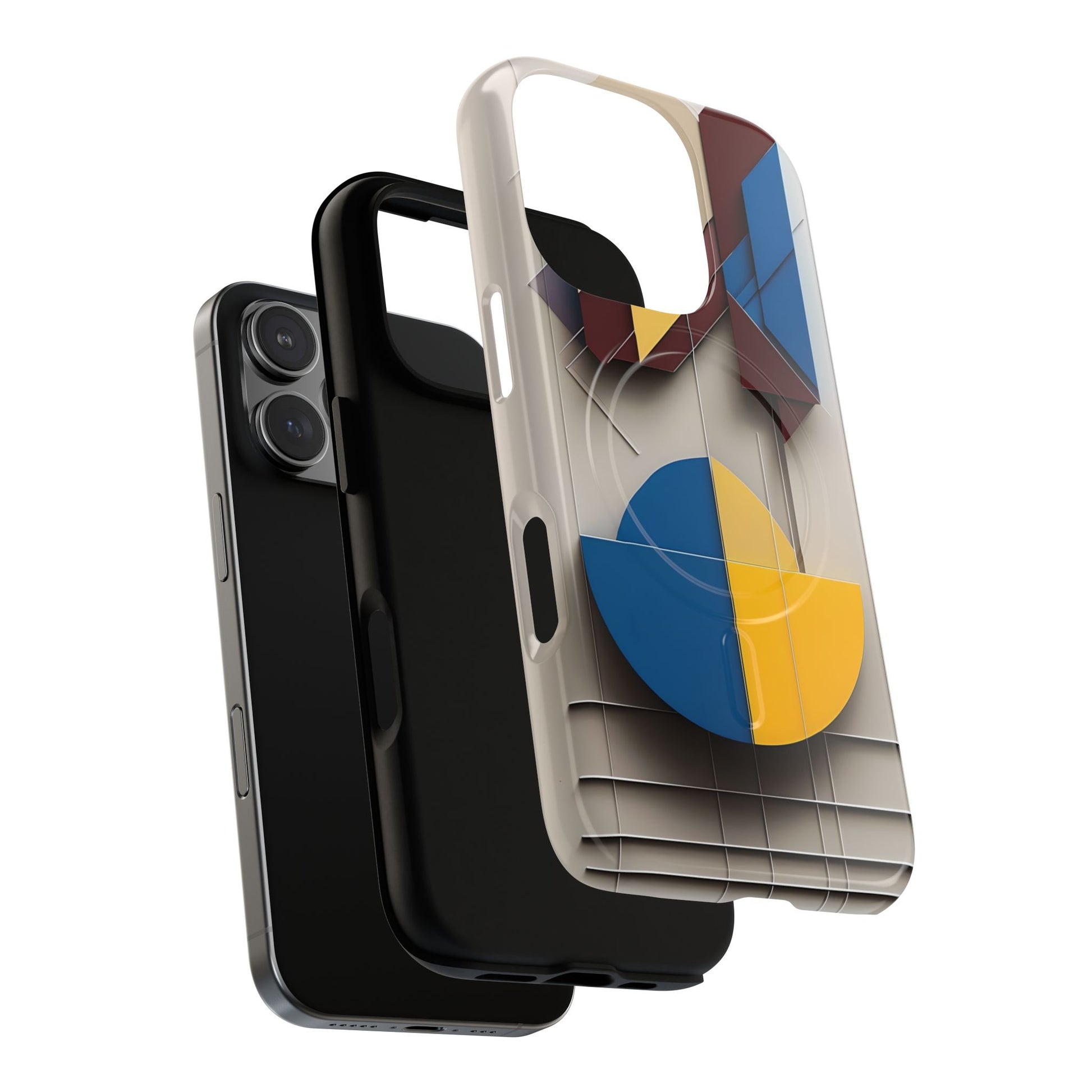 Chromatic Construct iPhone 16 Pro MagSafe Phone Case -Modern Geometrical Design, Primary Colors