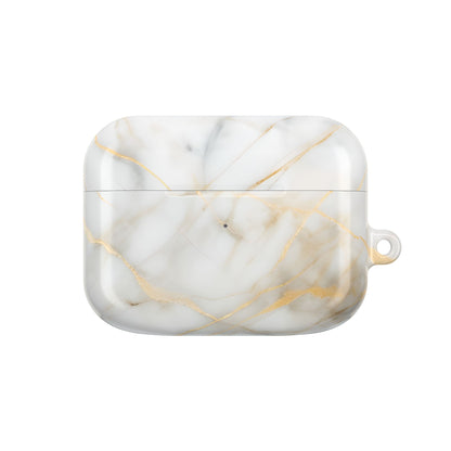 Golden Vein Marble AirPod Case - Gold and Ivory Marble Earbud Cover for Gen 1, 2, 3, Pro Gen 1 & 2