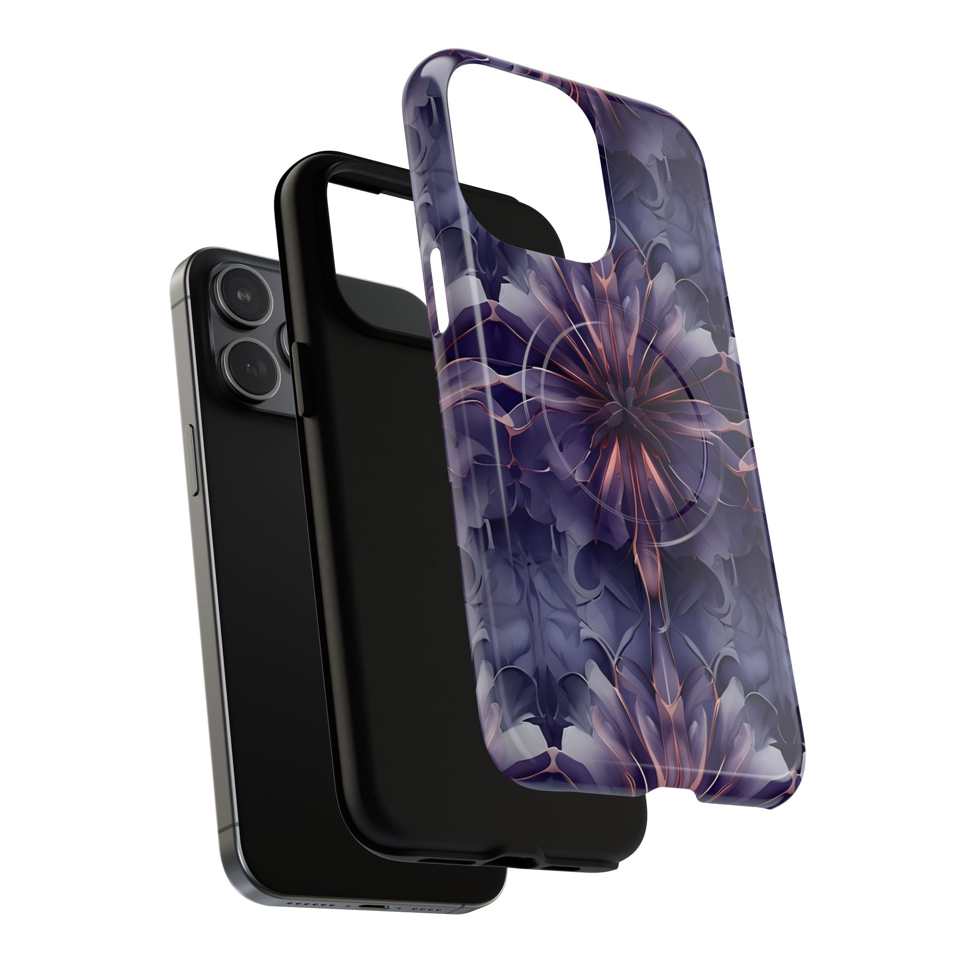 Twilight Tapestry - iPhone 15 Pro Max MagSafe Phone Case - Purple Kaleidoscope Design