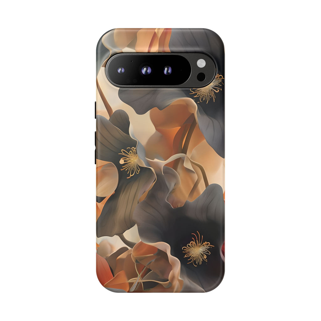 Autumn Ember - Moody Floral Art Google Pixel 9 Pro XL Tough Phone Case - Warm Earthy Botanical Design