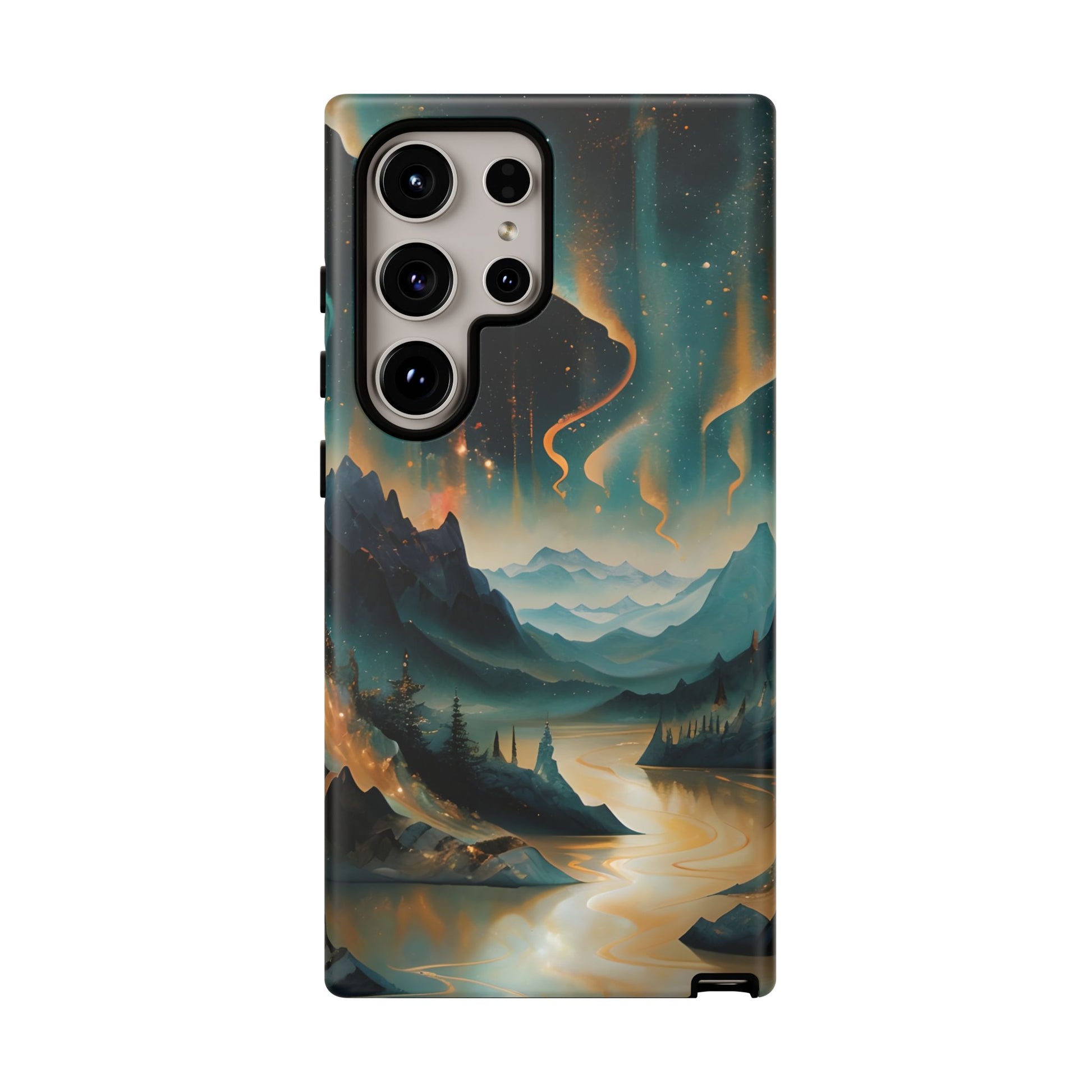 Aurora Dreamscape Samsung Galaxy S24 Ultra Tough Case - Artistic Northern Lights Cover - Premium Abstract Design