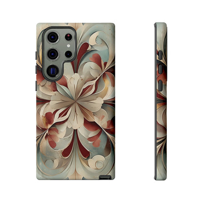 Vintage Baroque Blossom ornate floral wraparound Samsung Galaxy phone case front and side view