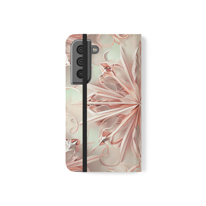 Blush Frost - Abstract Wallet Phone Case for Samsung Galaxy