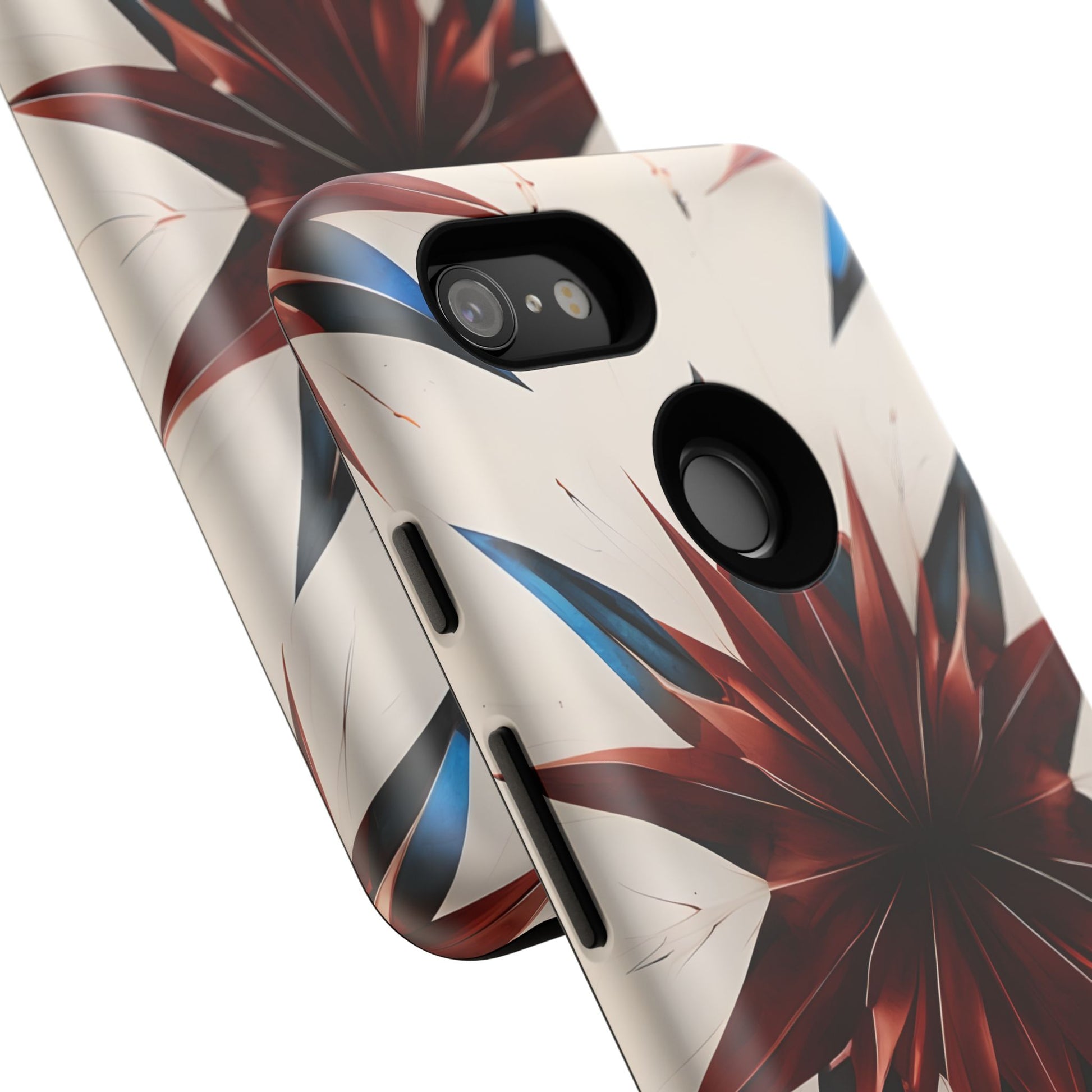 Garnet Starburst - Kaleidoscope Collection Gemstone Floral - Google Pixel 3 Tough Phone Case - Floral Burst Design