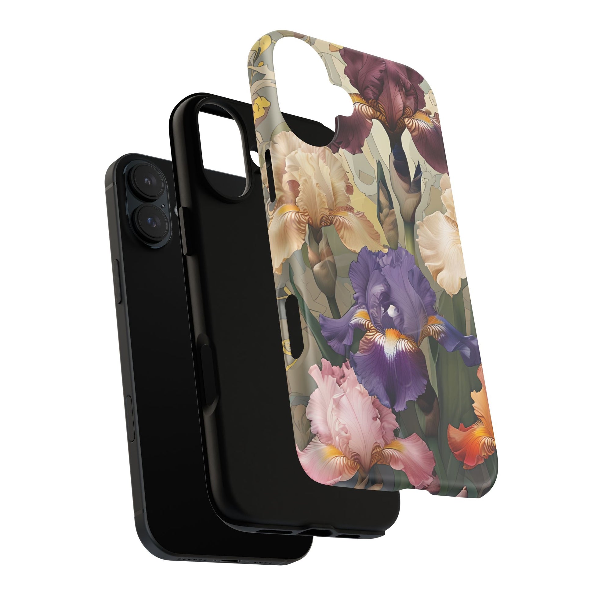 Iris Reverie - Elegant Painterly - iPhone 16 Plus - MagSafe Compatible - Artistic Purple & Cream Iris Design