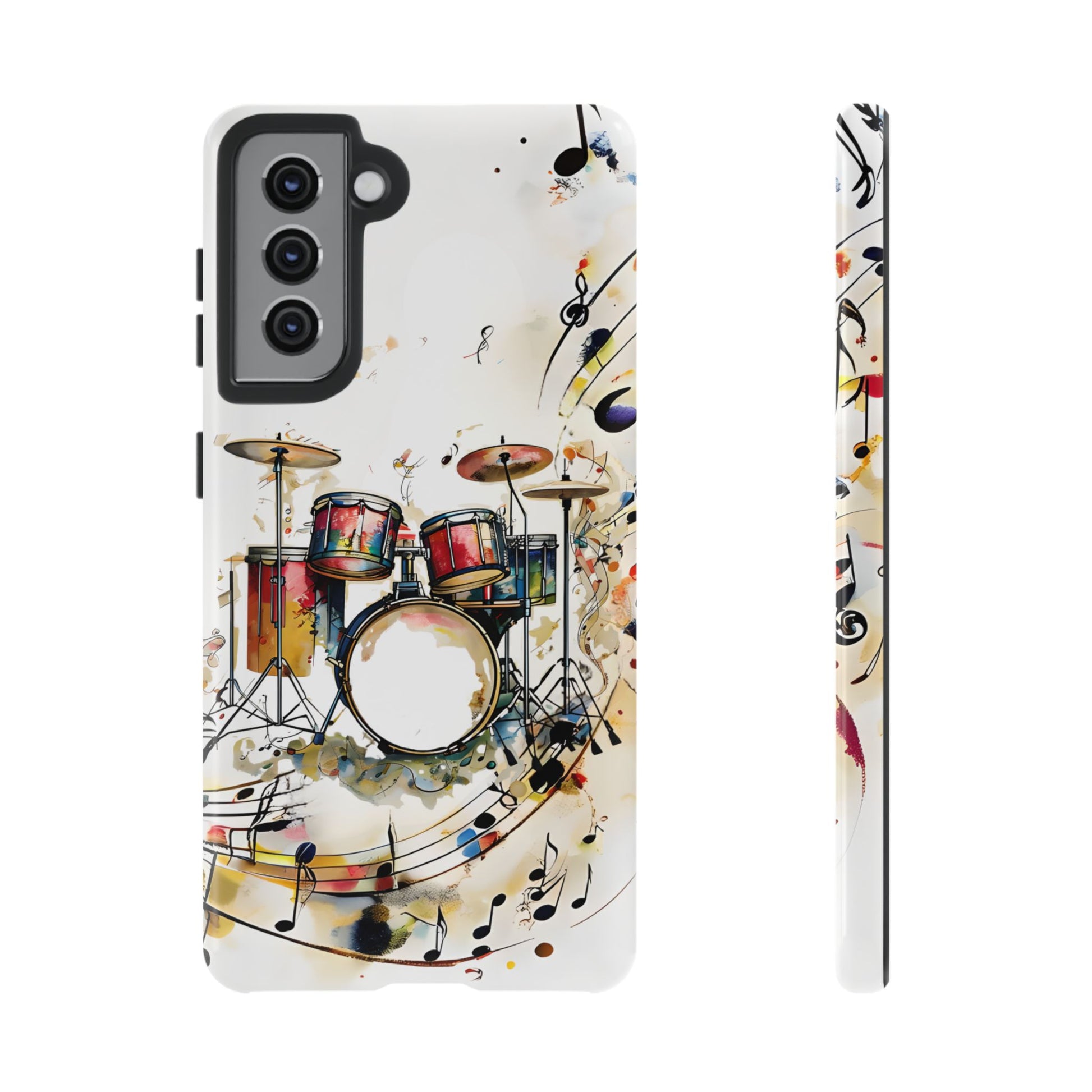 Beatline Abstract Drums and Music Notes Tough Case for Samsung Galaxy S21 - Shockproof Phone Cover