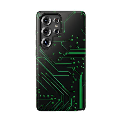 Green Circuit Grid Samsung Case
