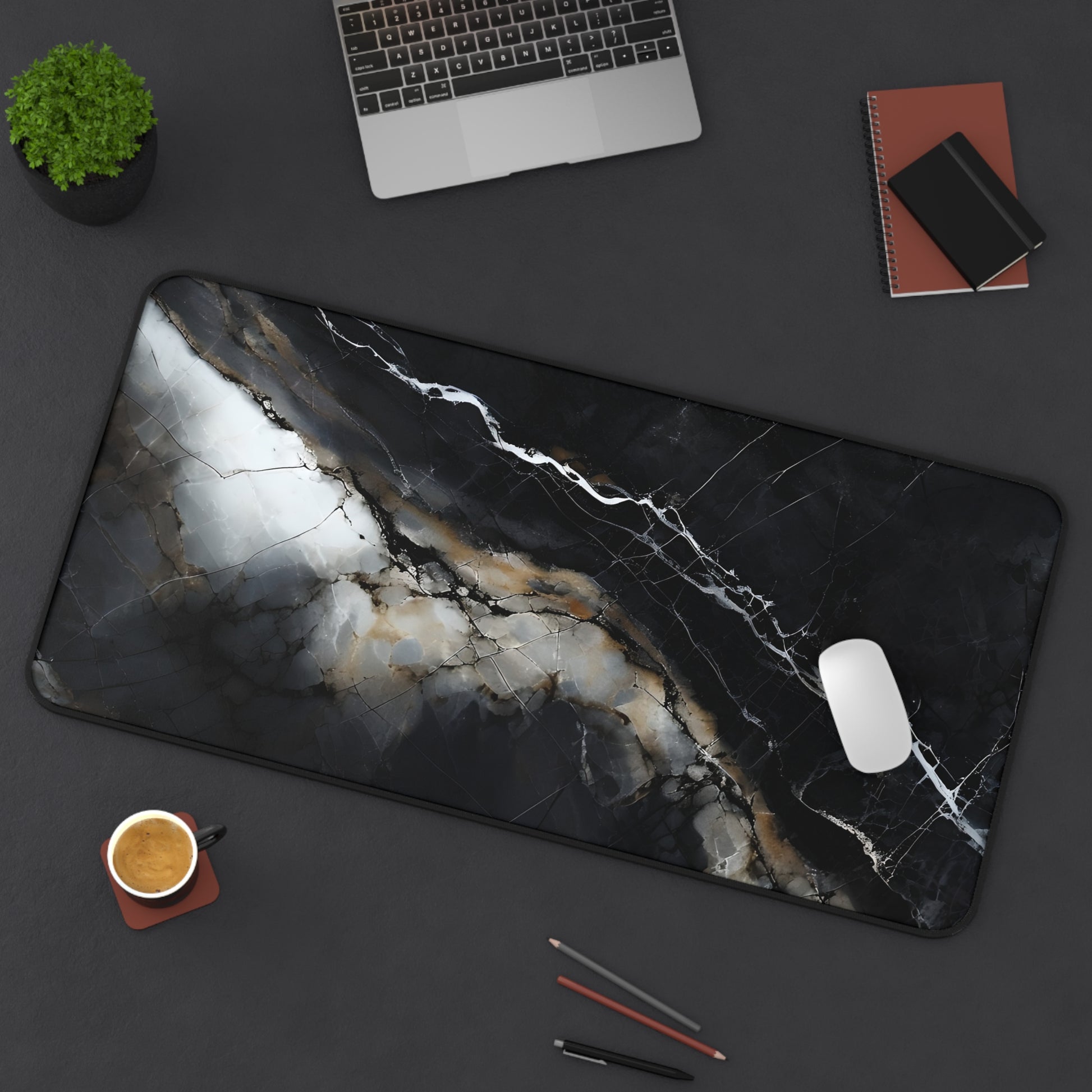 Obsidian Vein Designer Desk Mat - Premium Office Desk Pad, 3 Sizes Available, Artistic Workspace Protection
