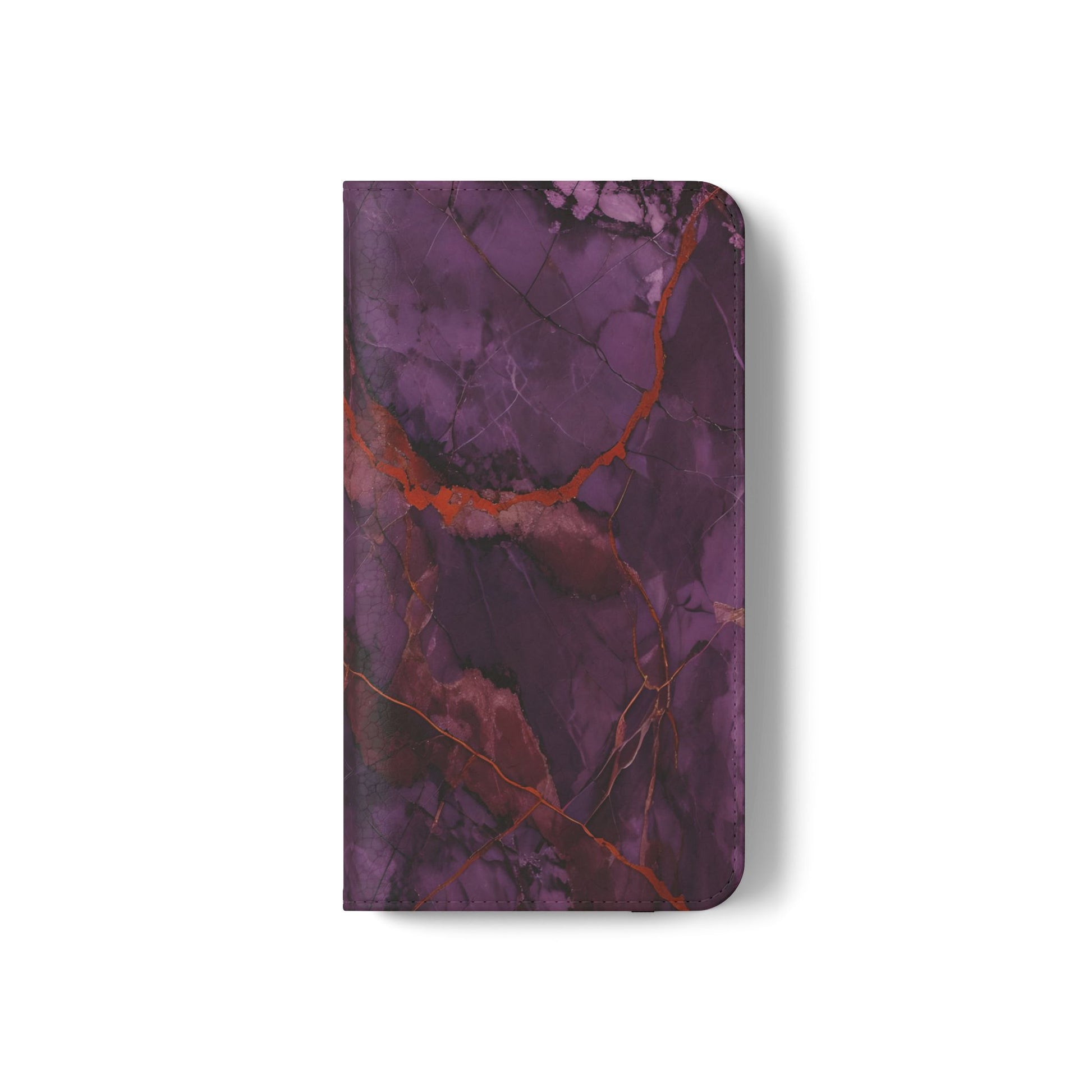 Amethyst Current Wallet Phone Case - Elegant Purple Marble Flip Cover for Samsung Galaxy S22