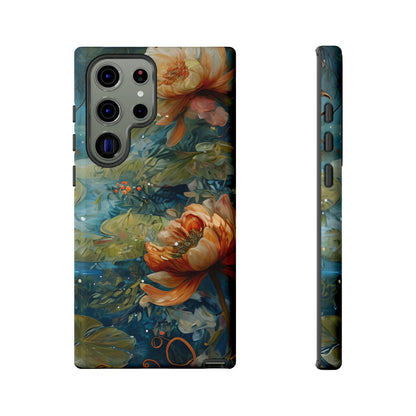 Waterlily Nocturne water lily pond wraparound Samsung Galaxy phone case front and side view
