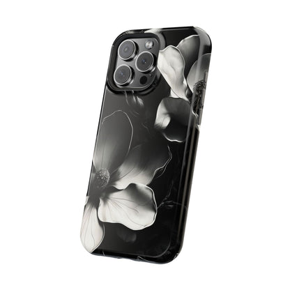 Monochrome Magnolia iPhone MagSafe Case