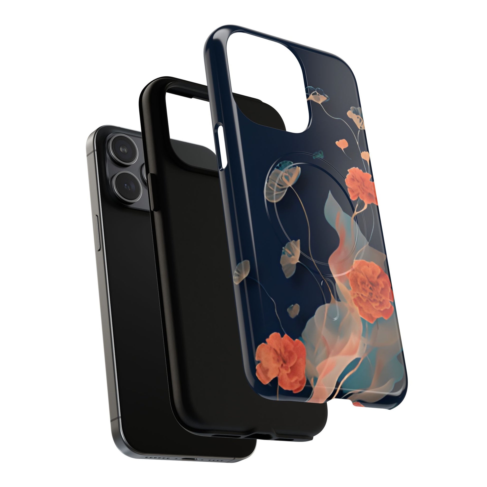 Lotus Reverie - Elegant Artistic Floral iPhone 15 Pro Max MagSafe Phone Case - Painterly Lotus Blossom Design