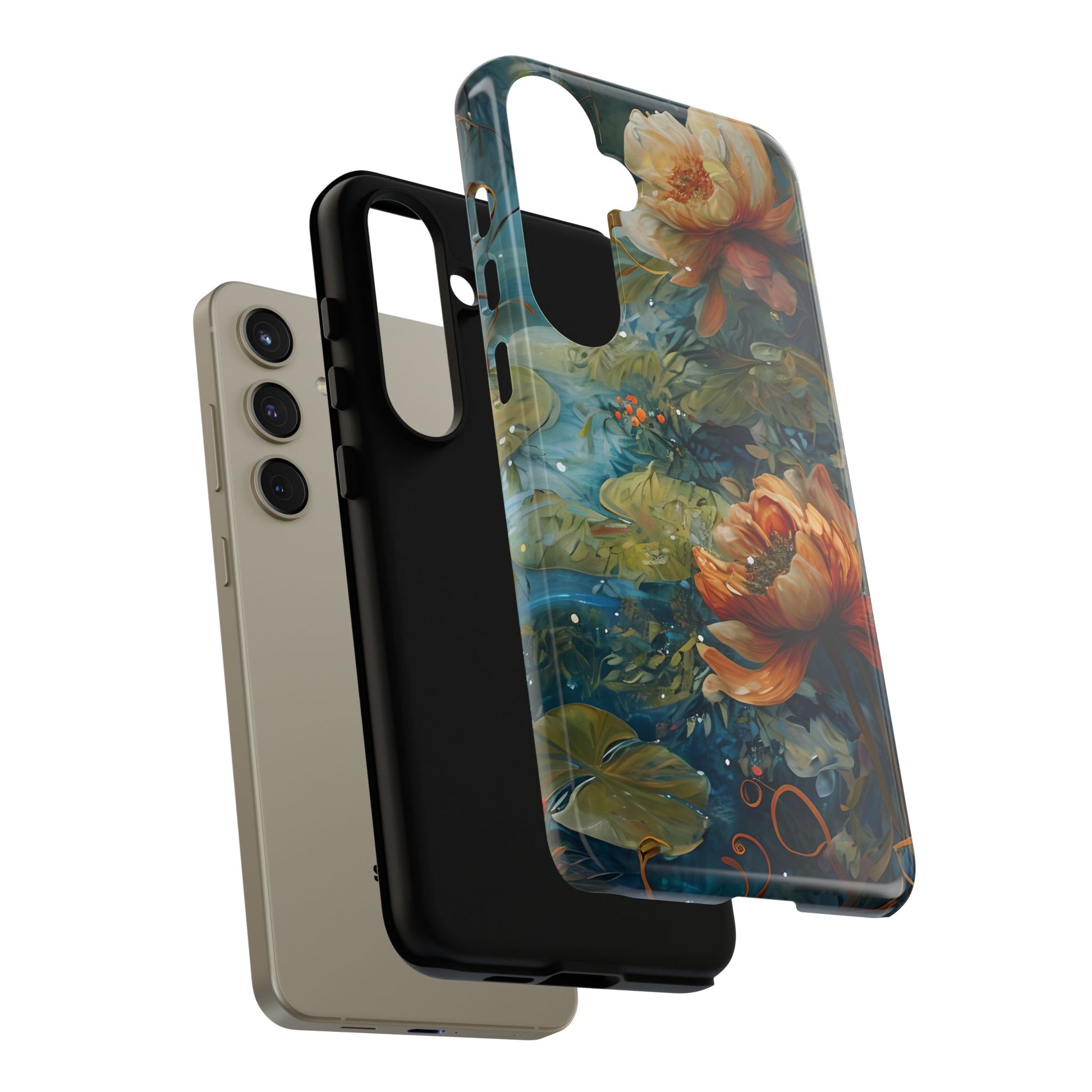Waterlily Nocturne Samsung Galaxy S24 Plus Case - Artistic Mountain Lake Design, Nature-Inspired Protective Cover, Elegant Gift for Outdoor Lovers