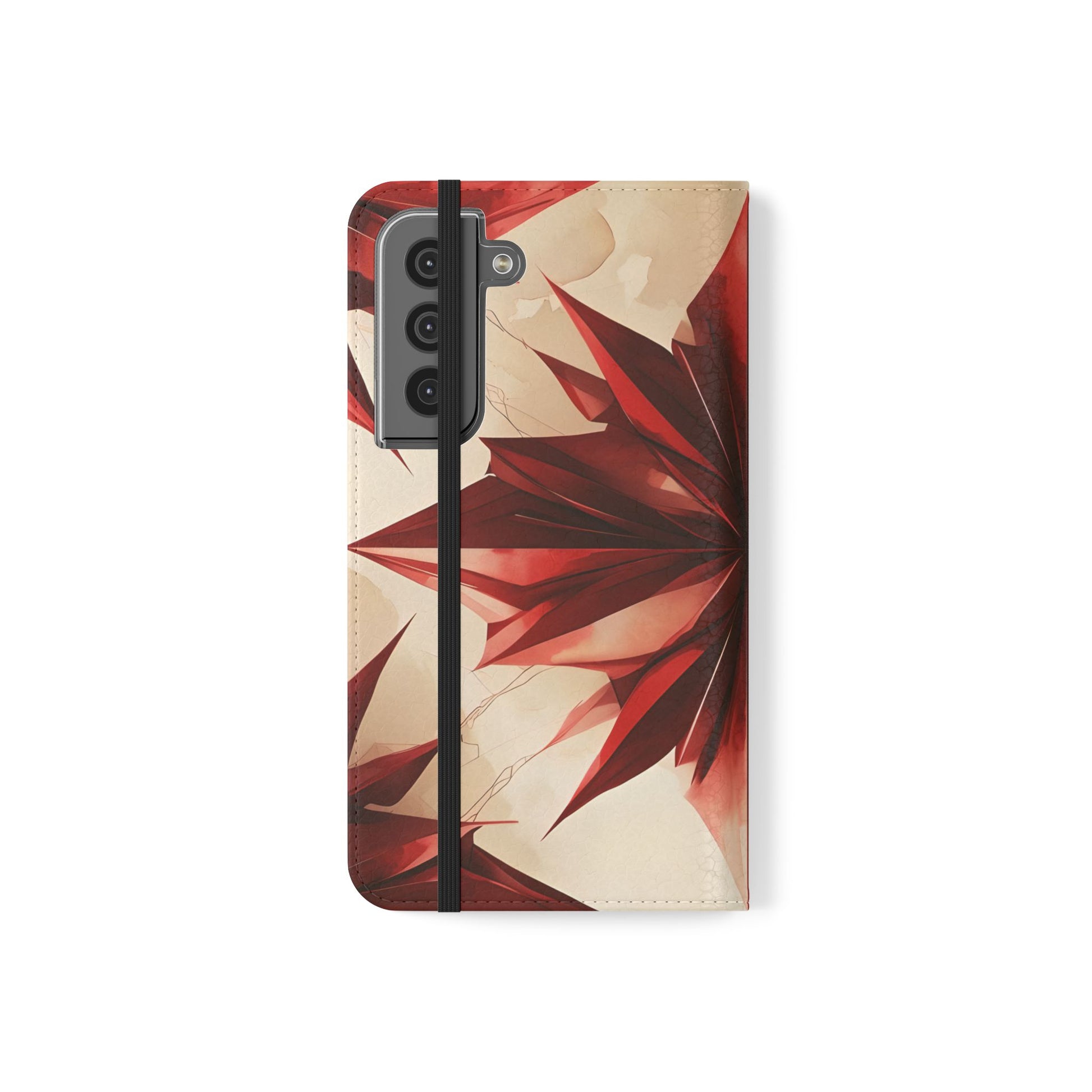 Ruby Compass Samsung Galaxy S22 Wallet Case - Bold Geometric Flip Cover with Card Slots