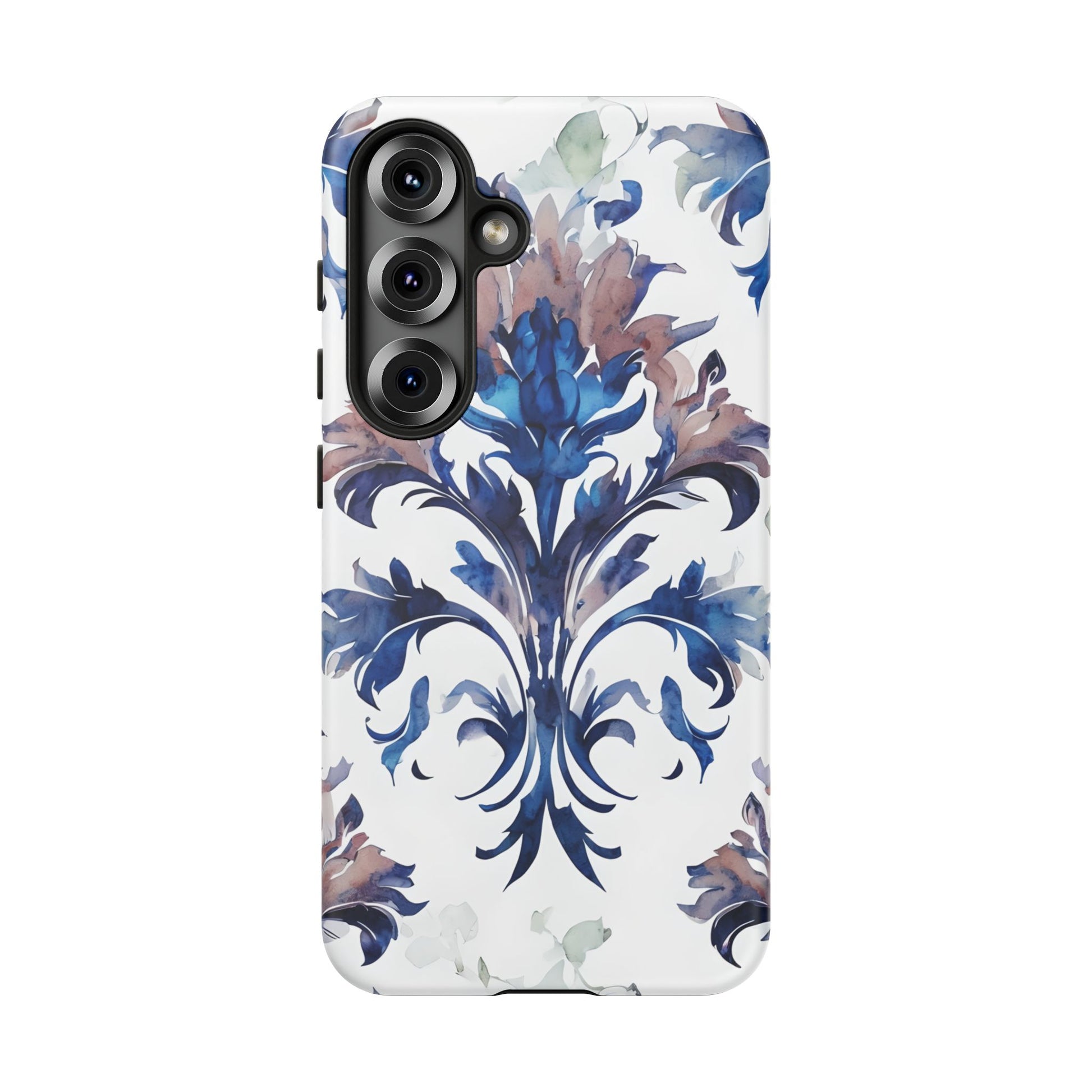 Delft Reverie - Elegant Blue & White Samsung S25 Tough Phone Case - Dutch Delftware-Inspired Floral Design