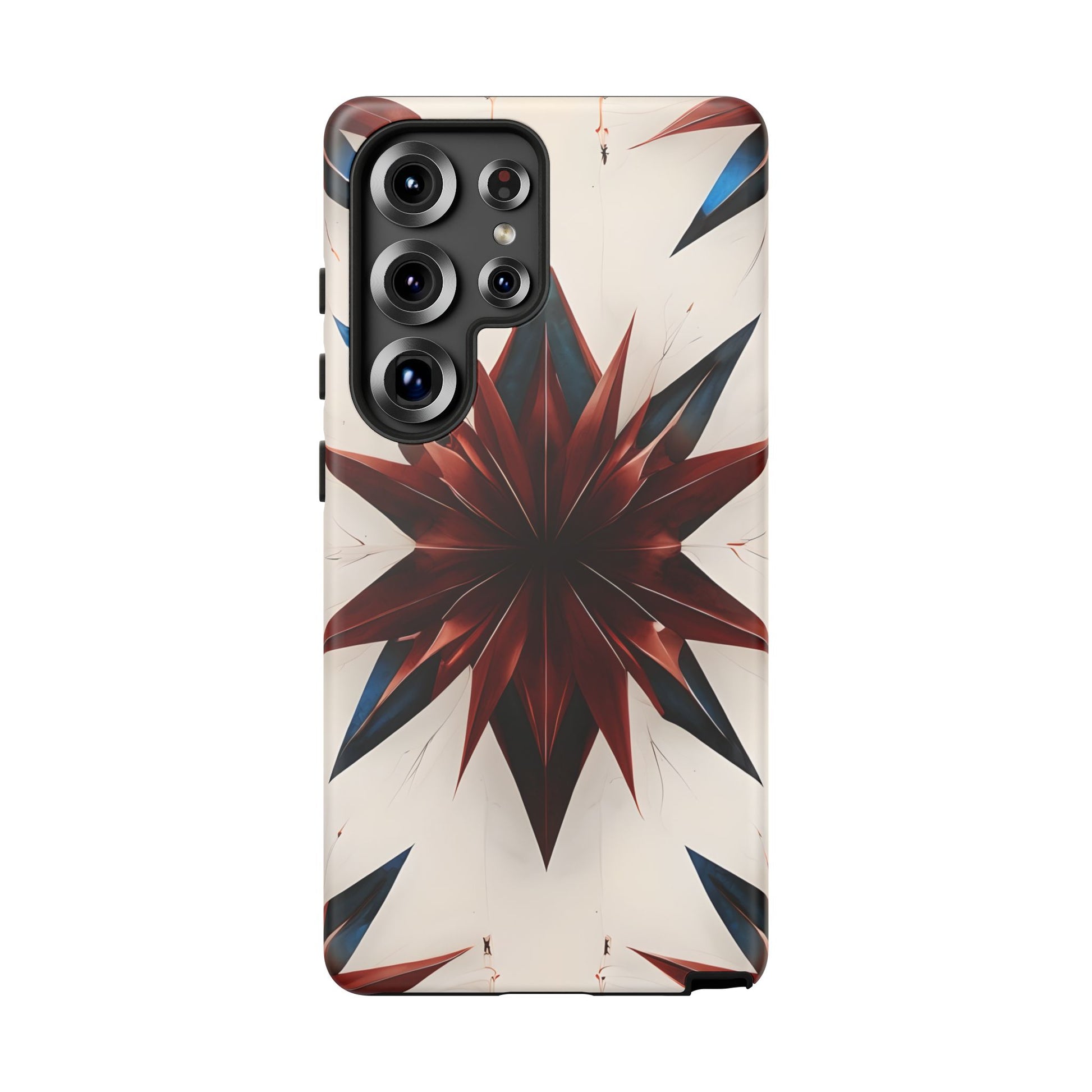 Garnet Starburst - Kaleidoscope Collection Gemstone Floral - Samsung Galaxy S25 Ultra Tough Phone Case - Floral Burst Design
