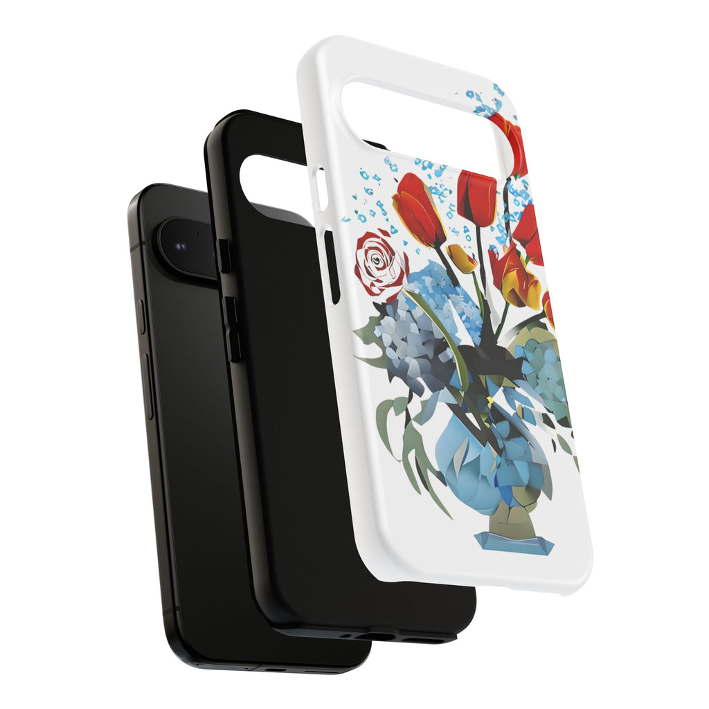 Bouquet Brilliance - Artistic Floral Google Pixel 9 Pro XL Tough Phone Case - Vibrant Tulip, Rose & Hydrangea Design