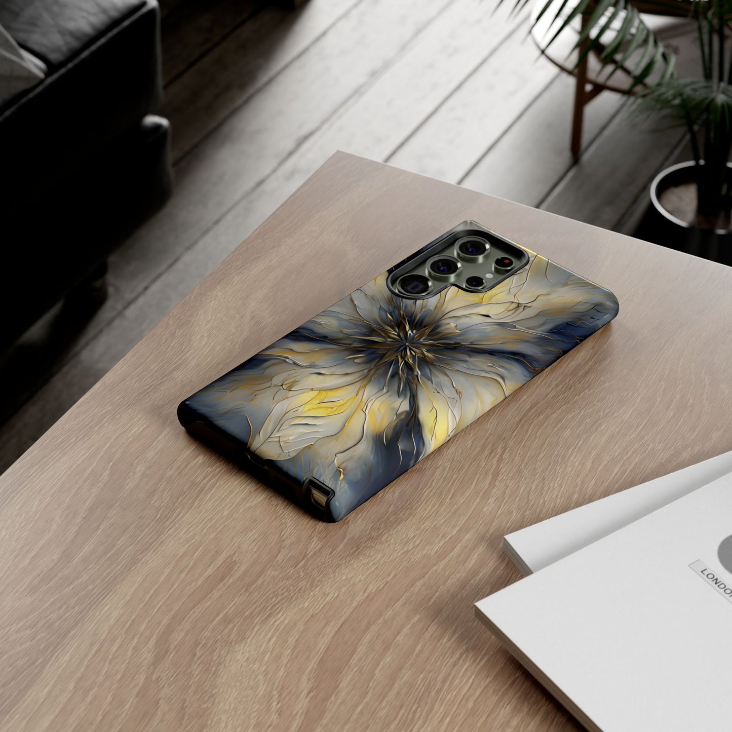 Luminous Petal luminous floral Samsung Galaxy phone case lifestyle desk scene