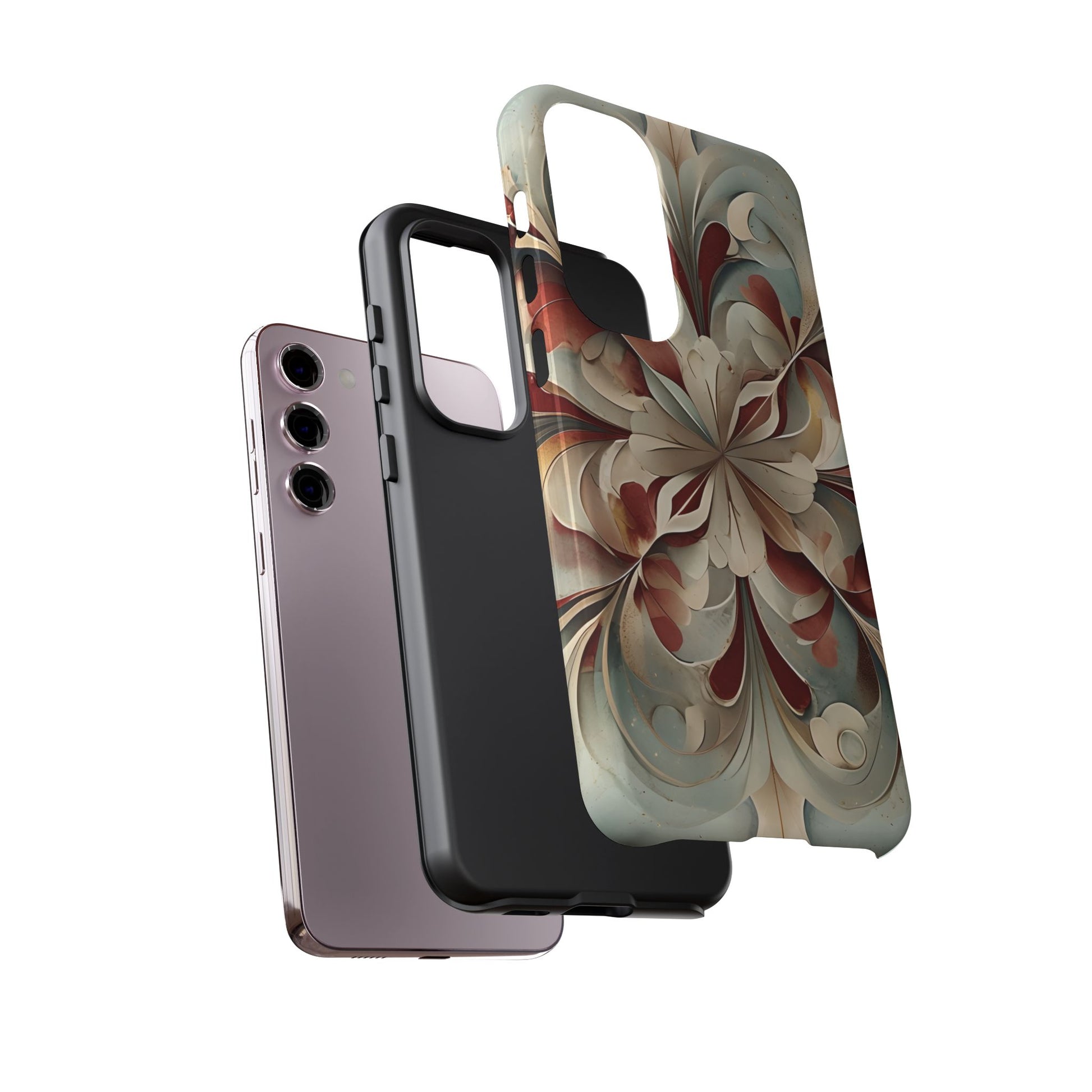 Vintage Baroque Blossom - Ornate Floral Art Samsung Galaxy S23 Plus Tough Phone Case - Elegant Baroque-Inspired Design