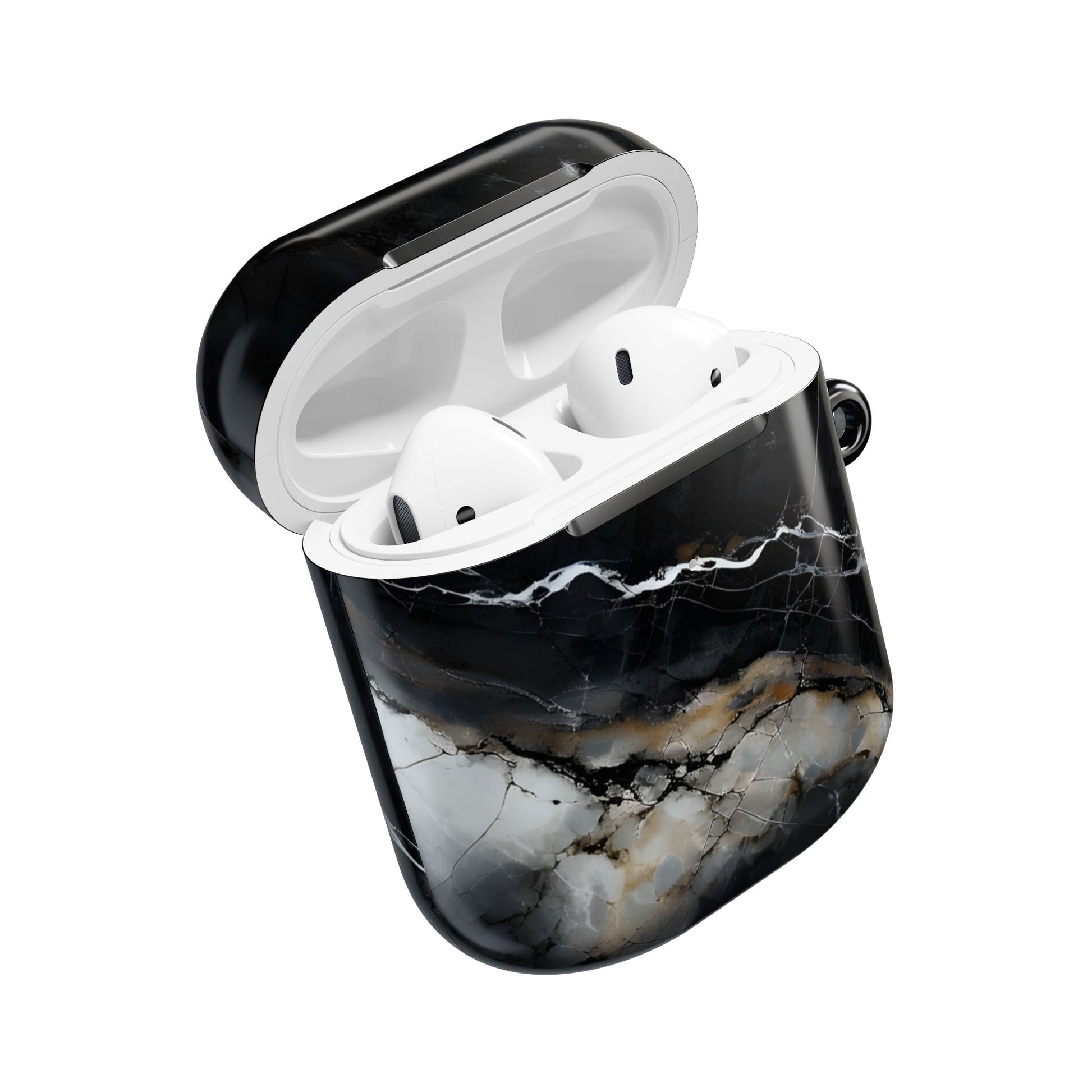 Obsidian Vein AirPod Case - Black Marble Earbud Cover for Gen 1, 2, 3, Pro Gen 1 & 2