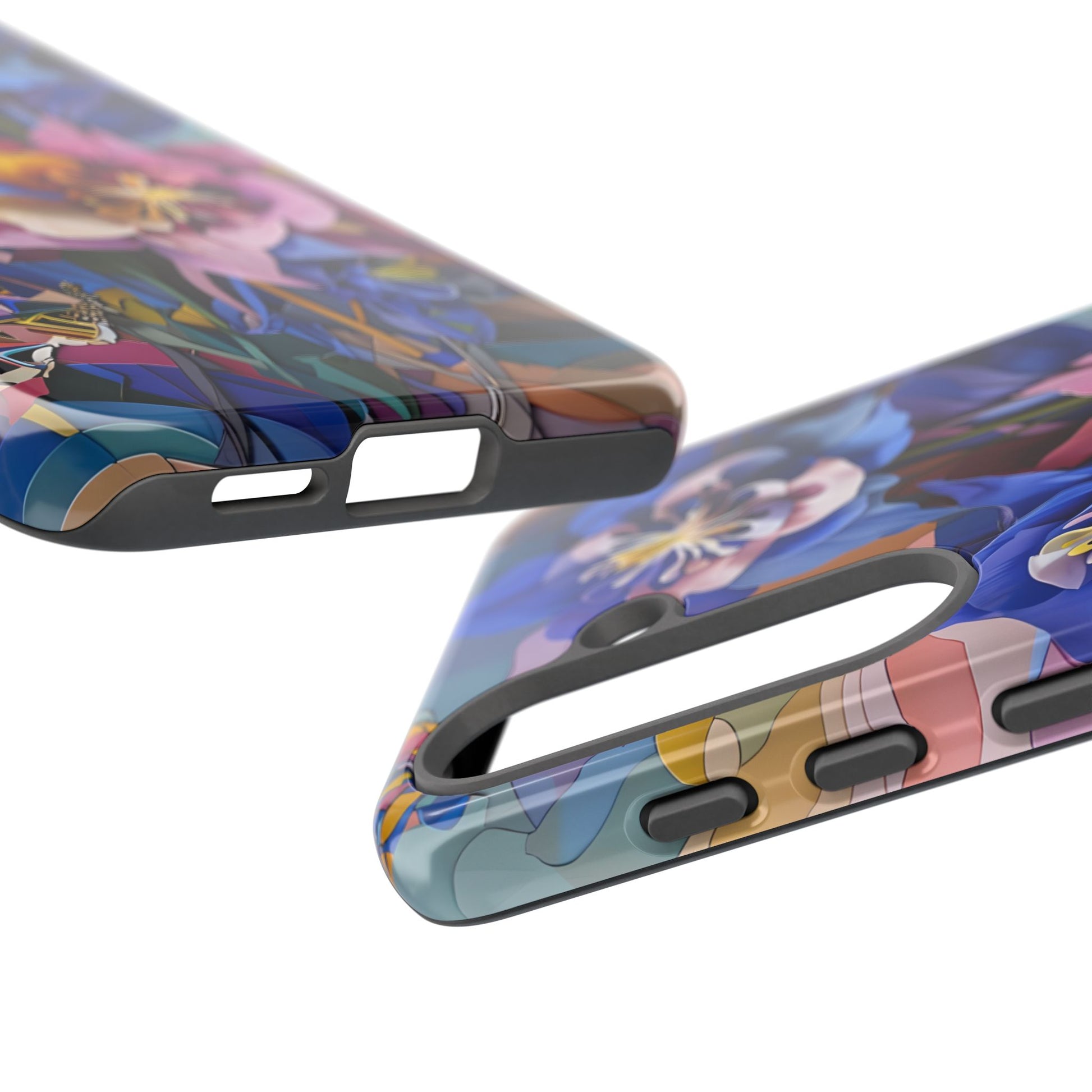 Blue Columbine Carnivale - Artistic Floral & Butterfly Samsung S25 Tough Phone Case - Vibrant Botanical Design