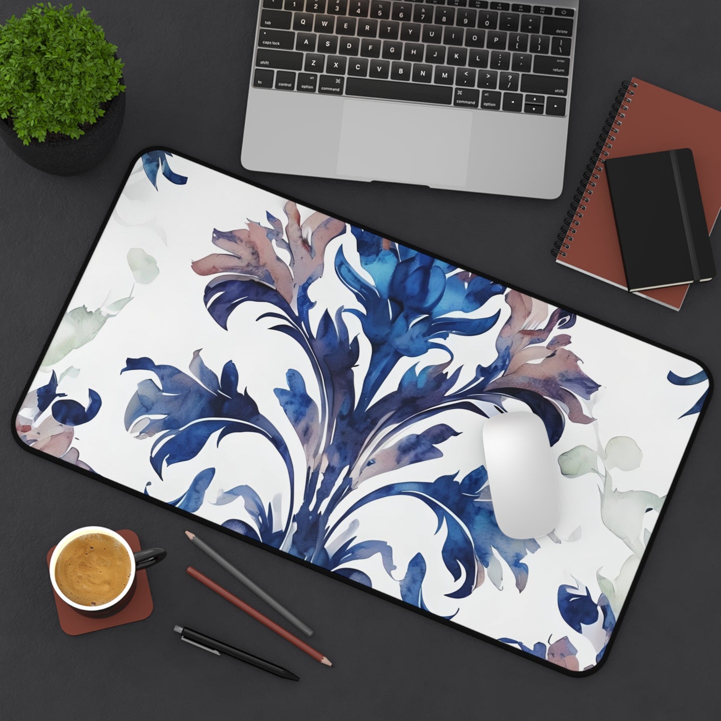Delft Reverie Desk Mat - Premium Office Desk Pad, 3 Sizes Available, Artistic Workspace Protection