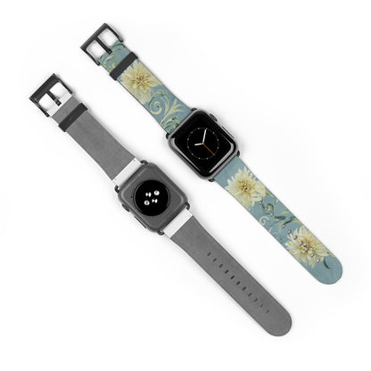 Golden Dahlia Trio Apple Watch Band Strap - Timeless Design for your Timepiece