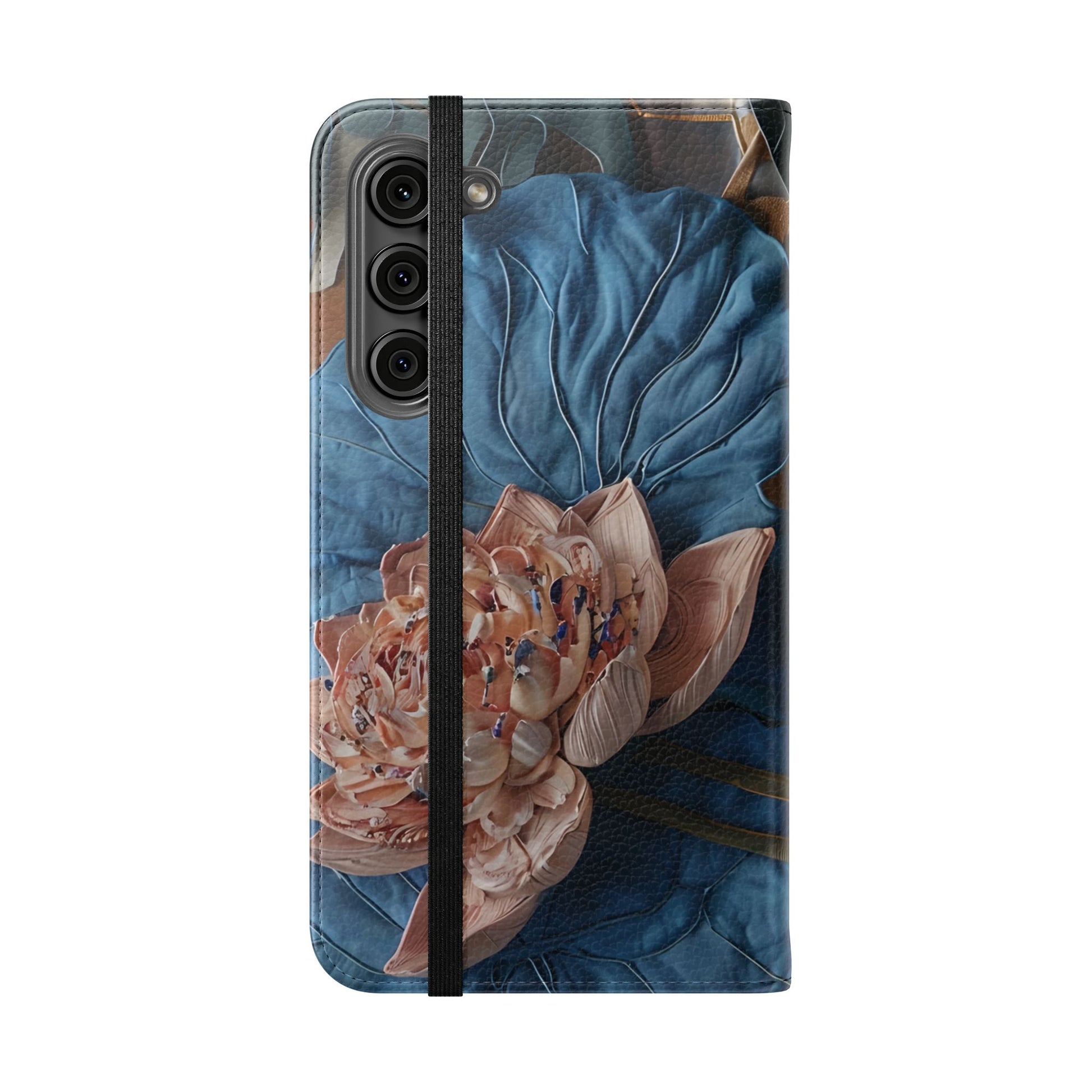 Peony Midnight Tapestry Wallet Phone Case - Flip Cover for Samsung Galaxy S23 Plus - Floral and Tapestry Design