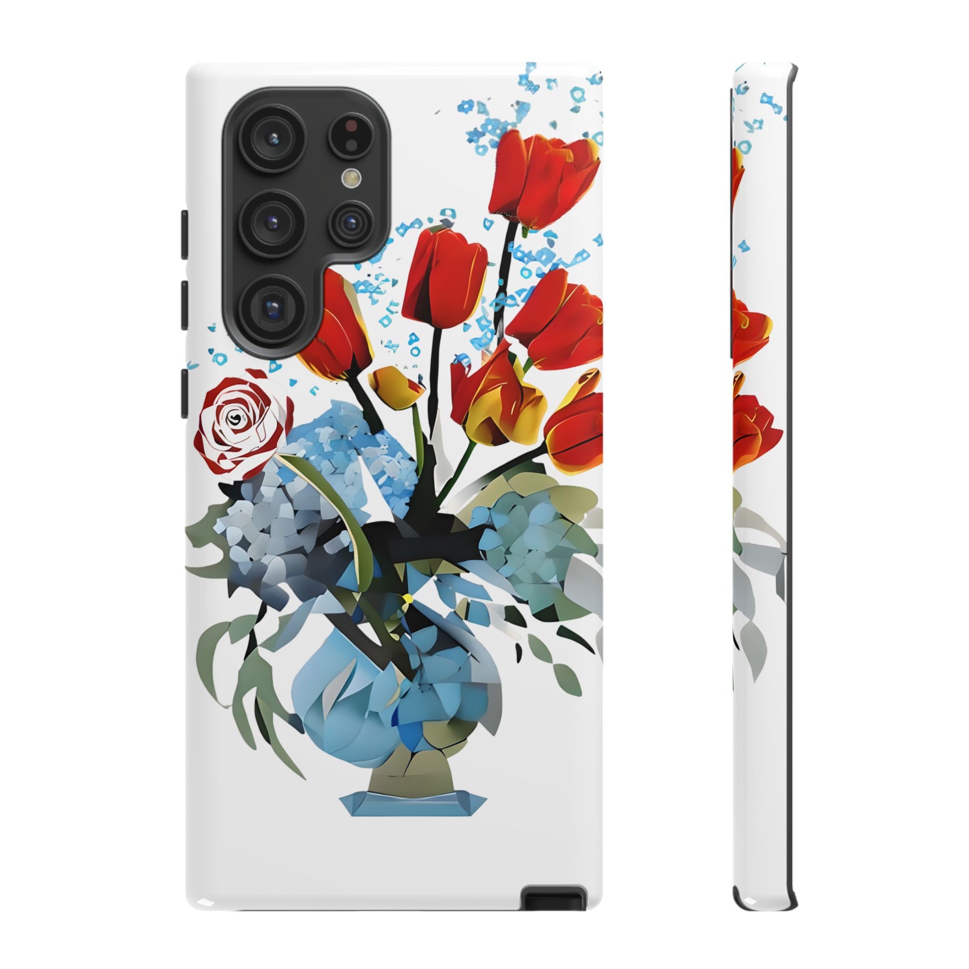 Bouquet Brilliance - Artistic Floral Samsung S22 Ultra Phone Case - Vibrant Tulip, Rose & Hydrangea Design